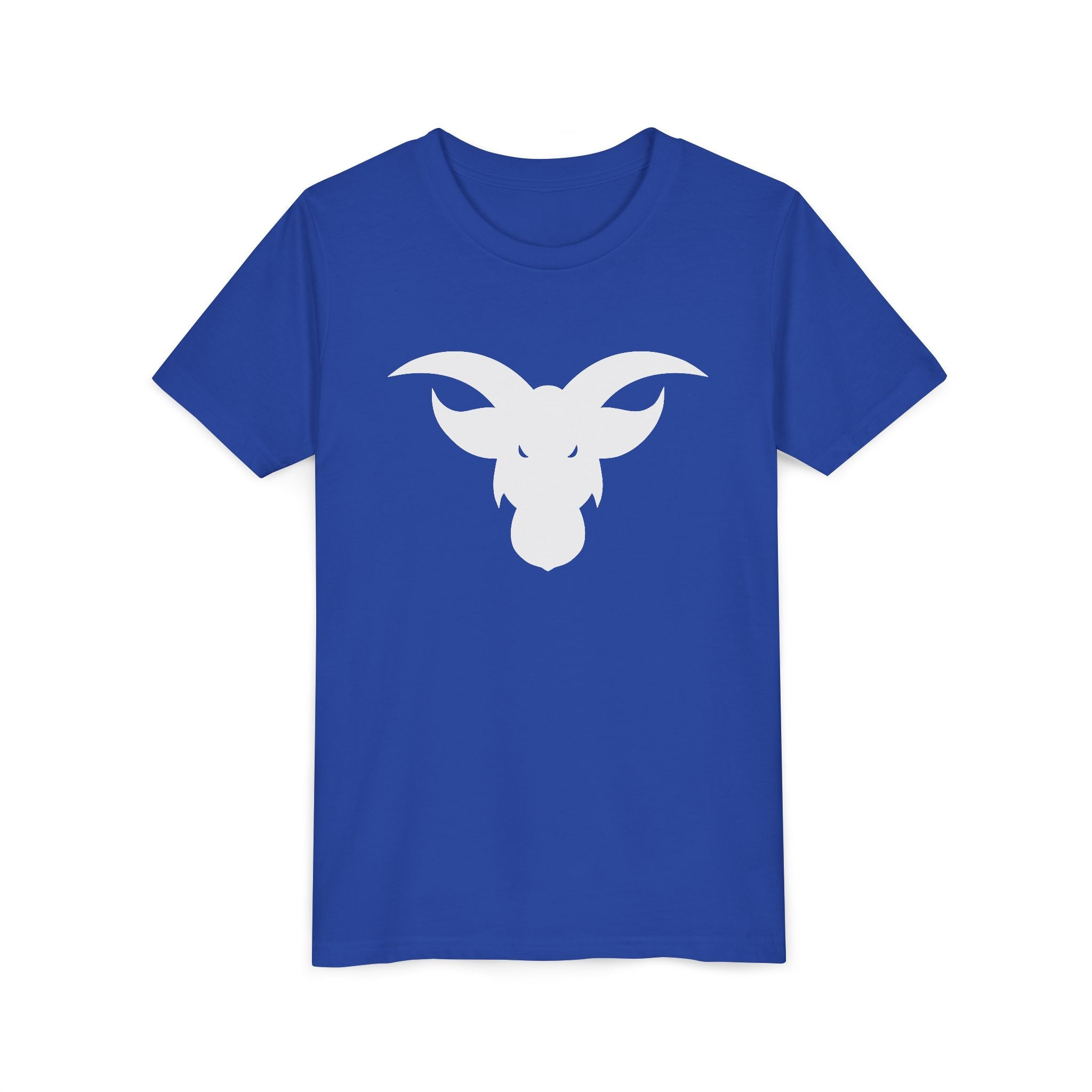 GOAT Horns Youth T-Shirt | Minimalist Icon Design | Kids Subtle Brand Tee | Ages 6-14