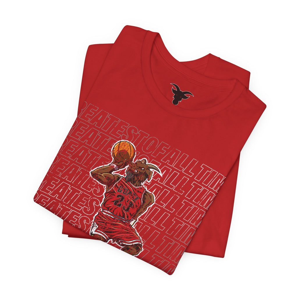 GOATMAN 23 Dunk Contest Character T-Shirt | Basketball Legend Comic Art | Athletic Streetwear