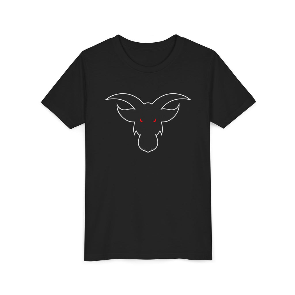 GOAT Black Silhouette Youth T-Shirt | Kids Athletic Icon Tee | Ages 6-14 Sports Shirt