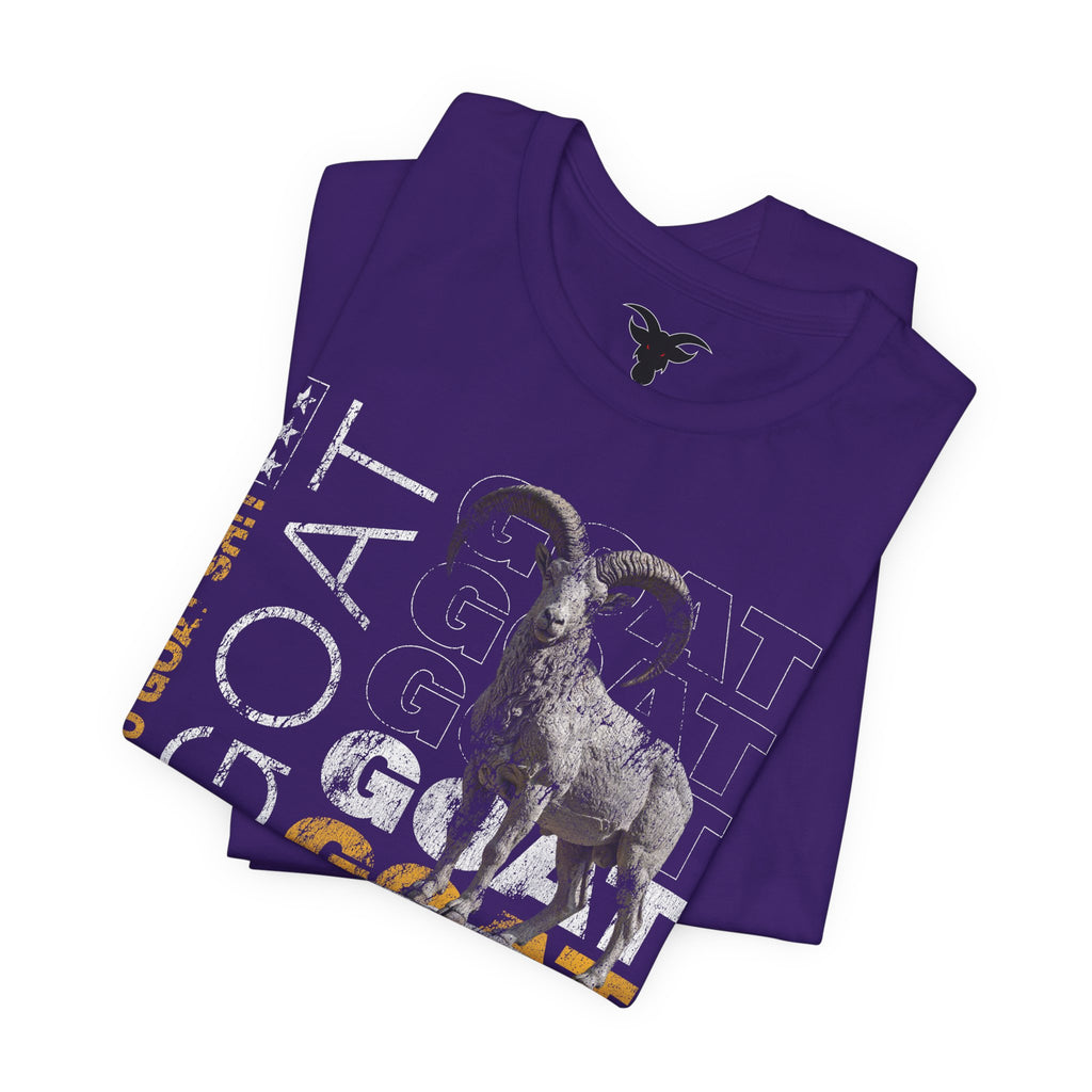 I DO GOAT SH!T Majestic T-Shirt | Ram Sculpture Design | Athletic Gold Typography Tee