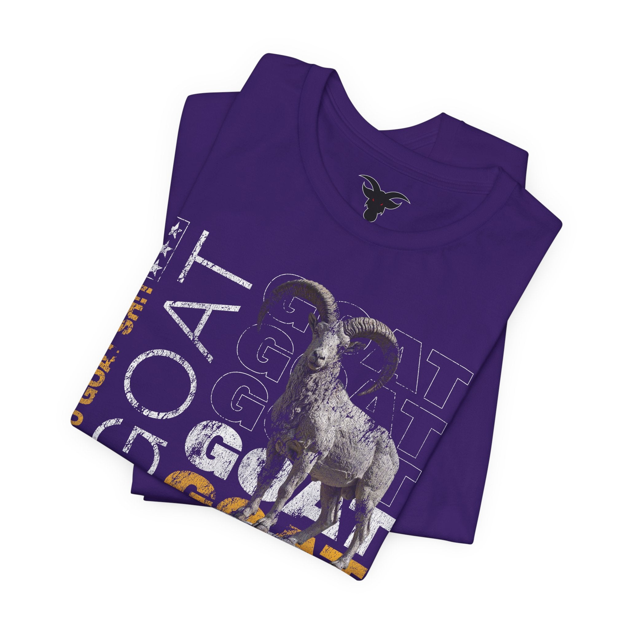 I DO GOAT SH!T Majestic T-Shirt | Ram Sculpture Design | Athletic Gold Typography Tee
