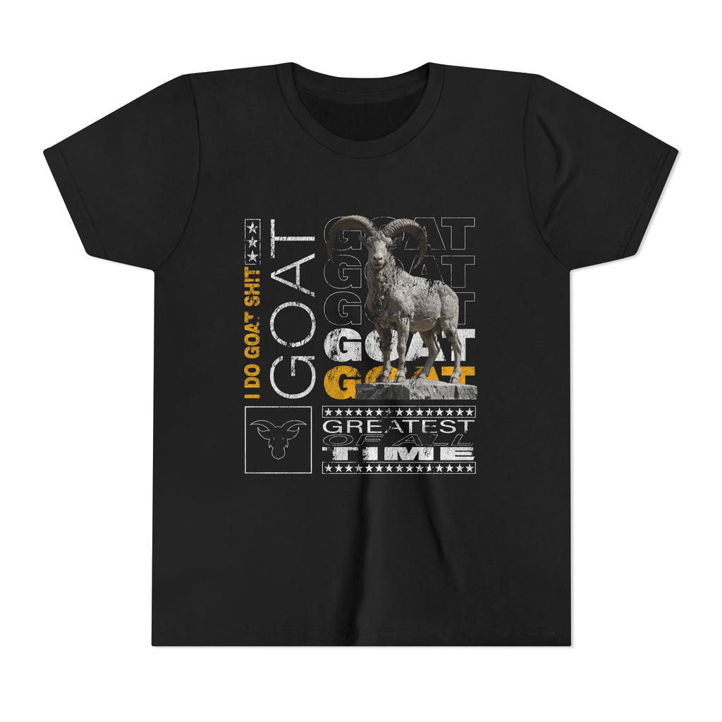 I DO GOAT SH!T Majestic Youth T-Shirt | Ram Sculpture Design | Kids Athletic Gold Tee | Ages 6-14