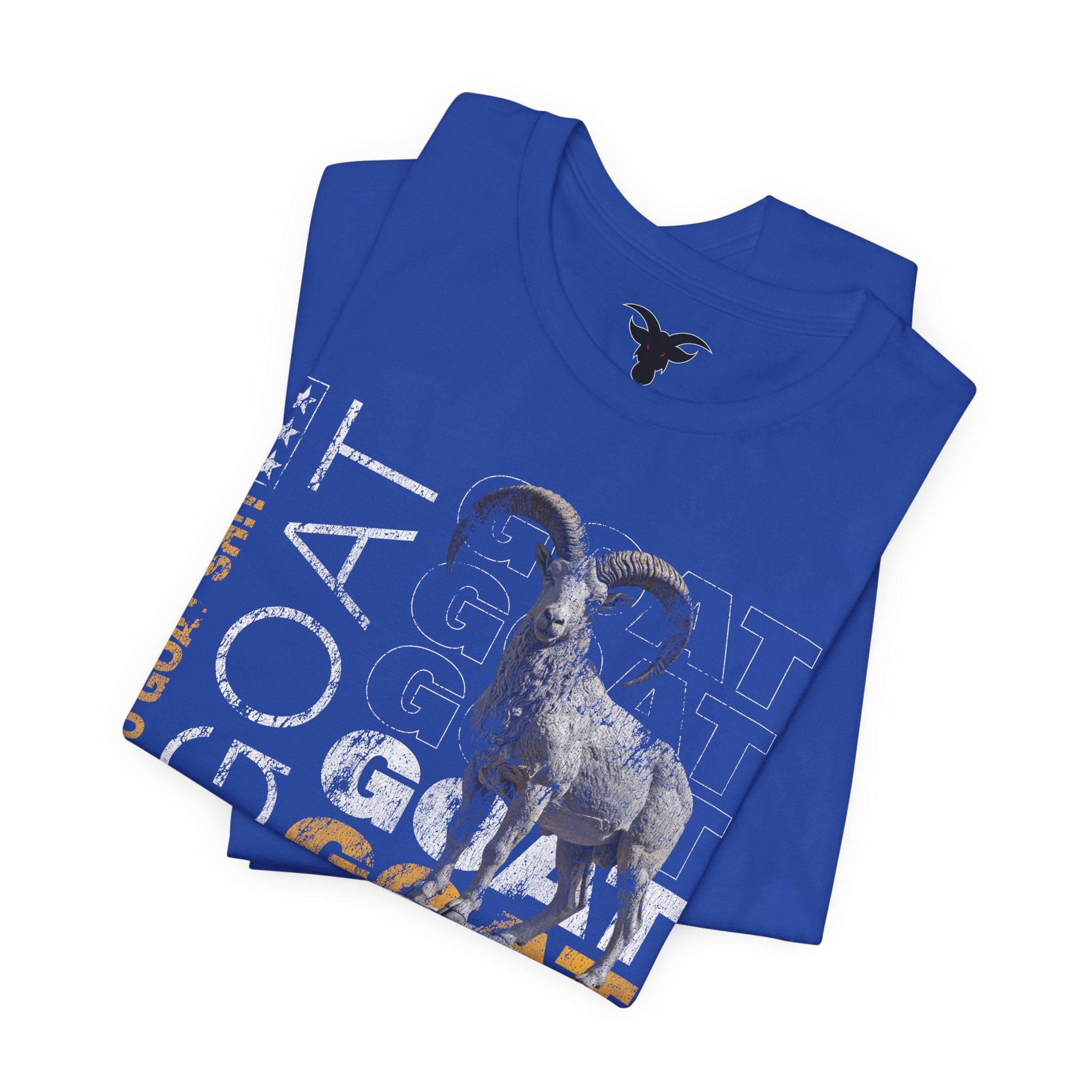 I DO GOAT SH!T Majestic T-Shirt | Ram Sculpture Design | Athletic Gold Typography Tee