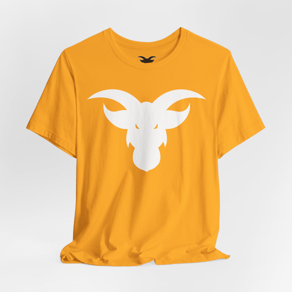 GOAT Horns T-Shirt | Minimalist Icon Design | Subtle Brand Statement Tee