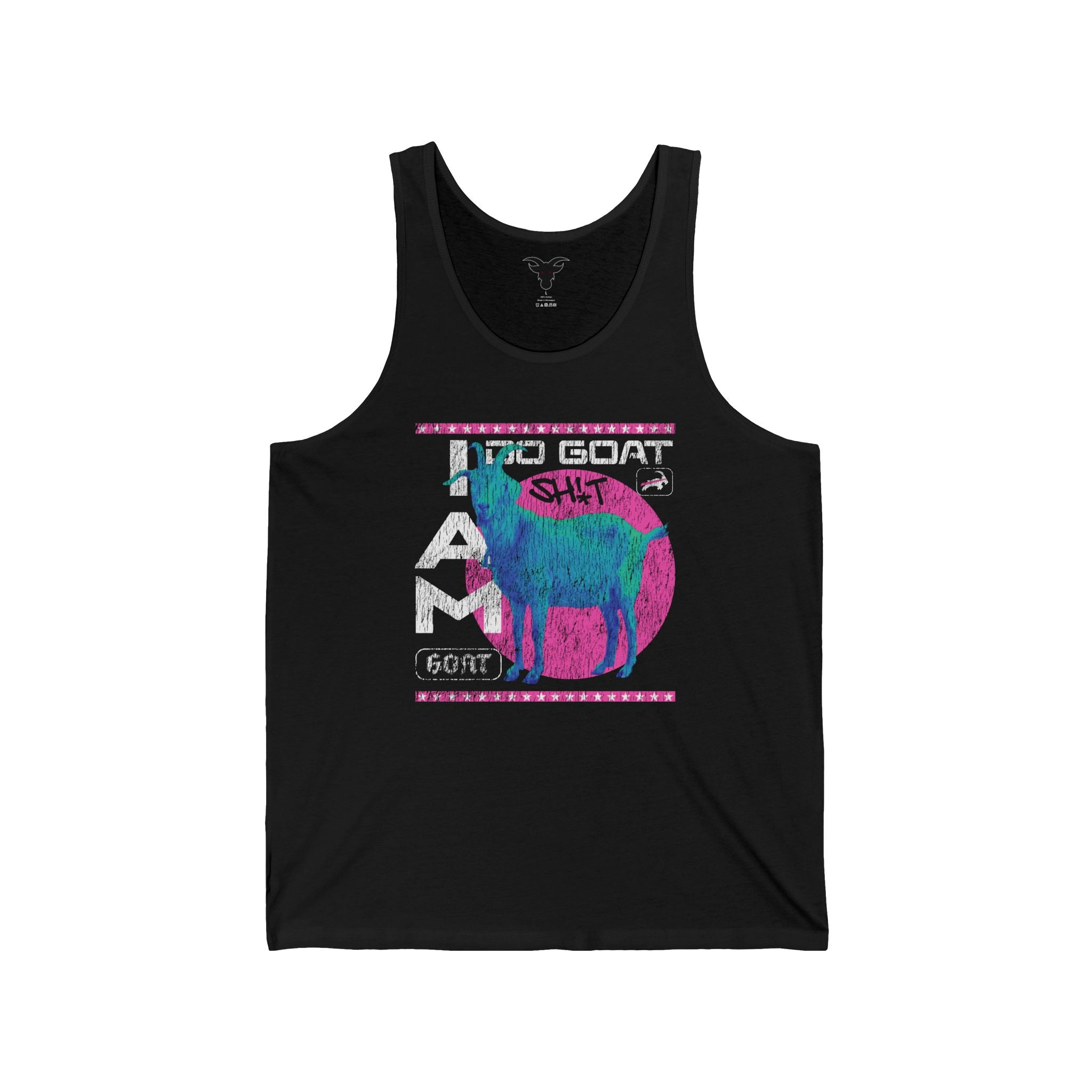 I AM GOAT Retro Colorful Tank Top | Vintage 90s Athletic Muscle Tee | Gradient Design