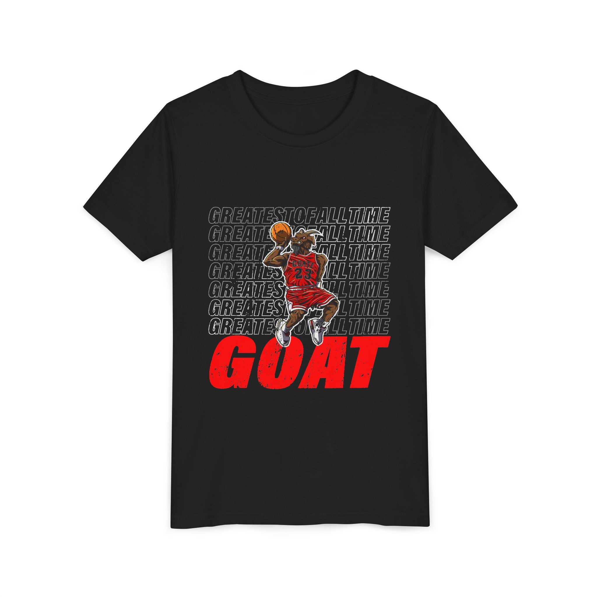 GOATMAN 23 Dunk Contest Character Youth T-Shirt | Kids Comic Art Tee | Sports Gift for Young Athletes