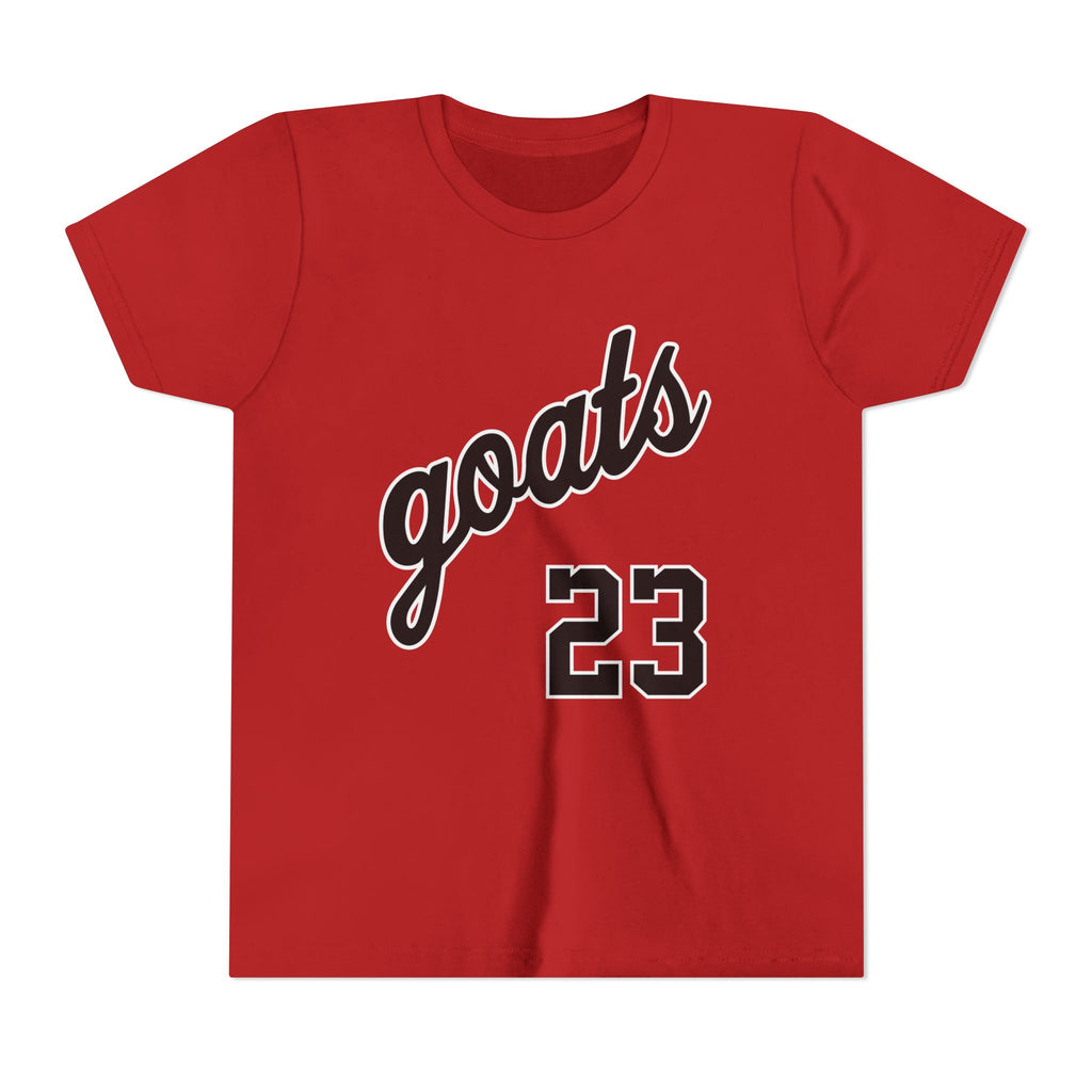 GOATS 23 Cursive Jersey Shirt Youth T-Shirt | Kids Sports Team Design | Ages 6-14 Jersey Tee
