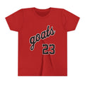 GOATS 23 Cursive Jersey Shirt Youth T-Shirt | Kids Sports Team Design | Ages 6-14 Jersey Tee
