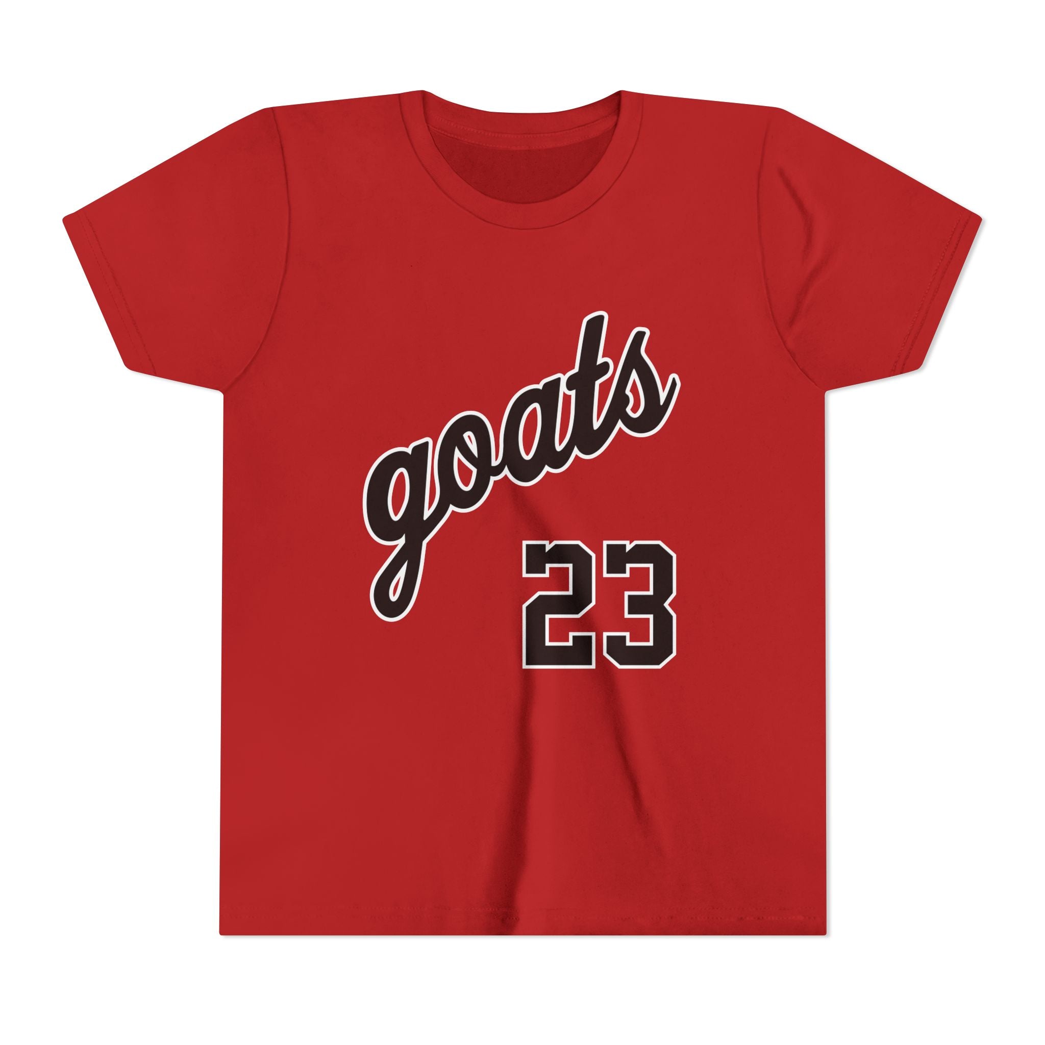 GOATS 23 Cursive Jersey Shirt Youth T-Shirt | Kids Sports Team Design | Ages 6-14 Jersey Tee