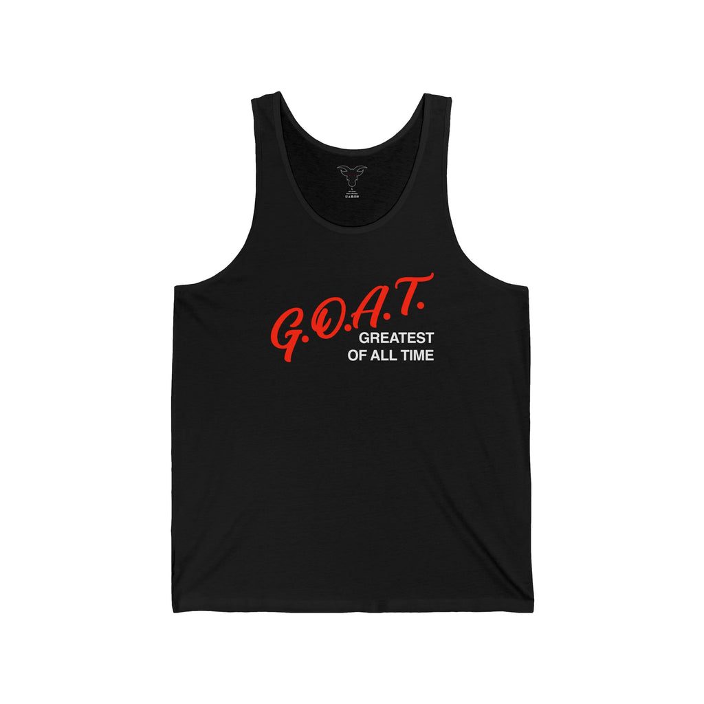 G.O.A.T. Greatest Of All Time Vintage Tank Top | Retro Athletic Logo | Unisex Jersey Tank