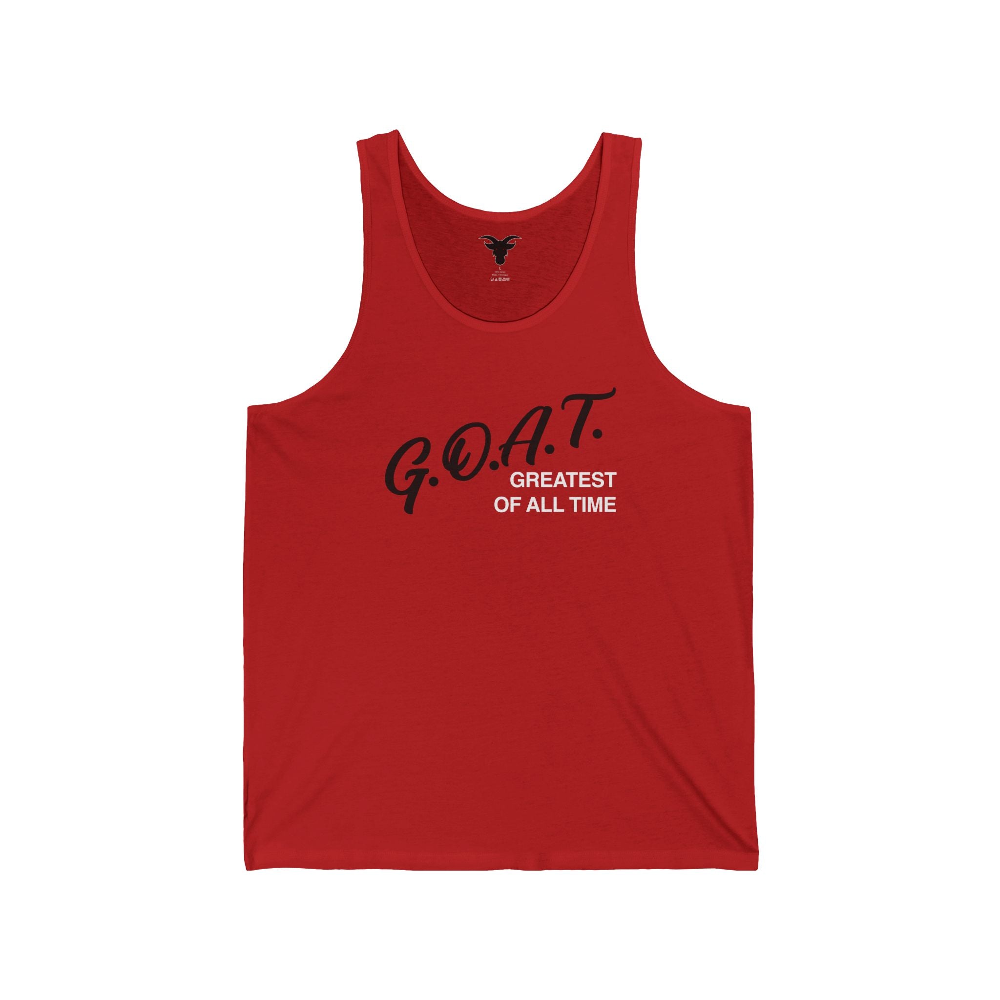 G.O.A.T. Greatest Of All Time Vintage Tank Top | Retro Athletic Logo | Unisex Jersey Tank