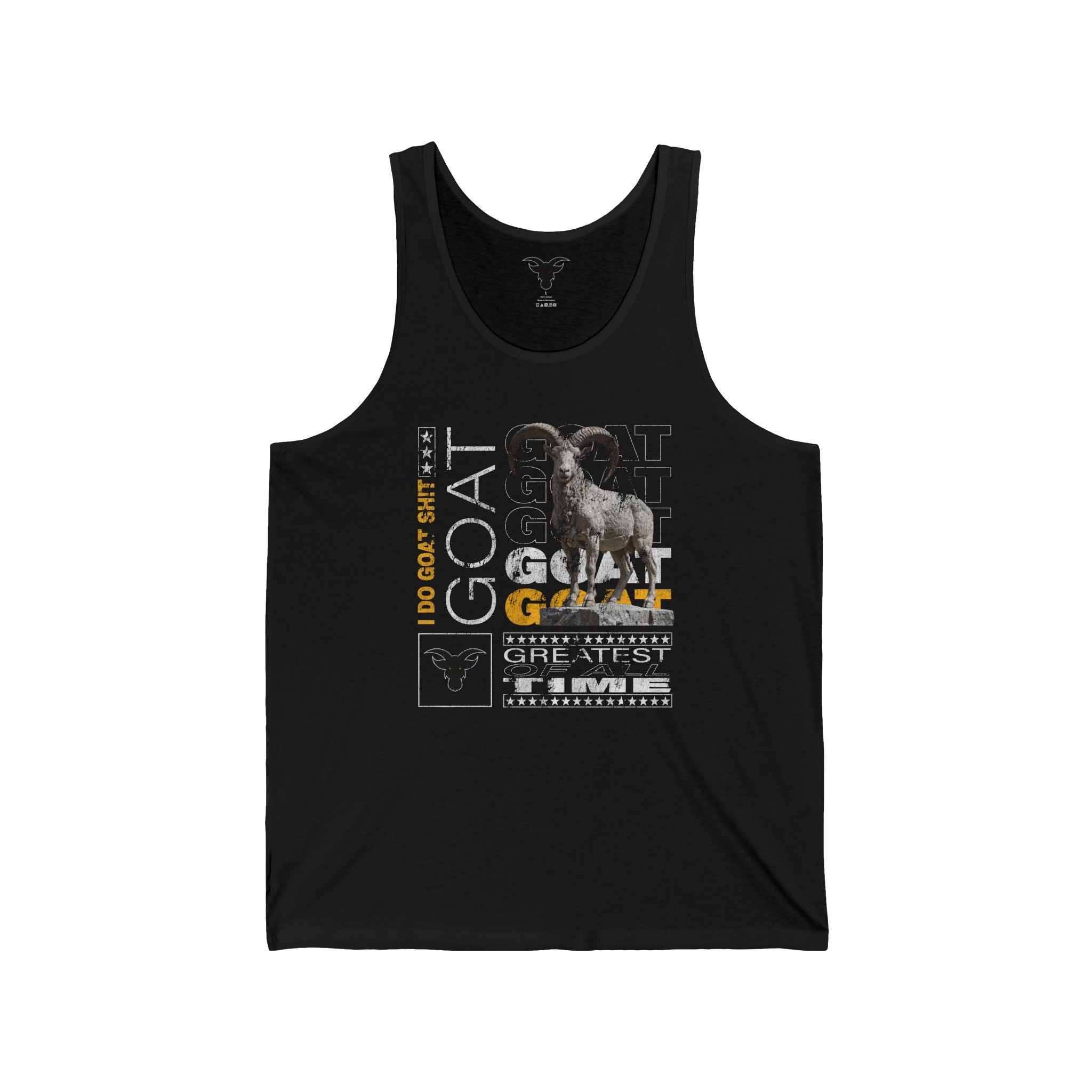 I DO GOAT SH!T Majestic Tank Top | Ram Sculpture Design | Athletic Gold Typography Tank