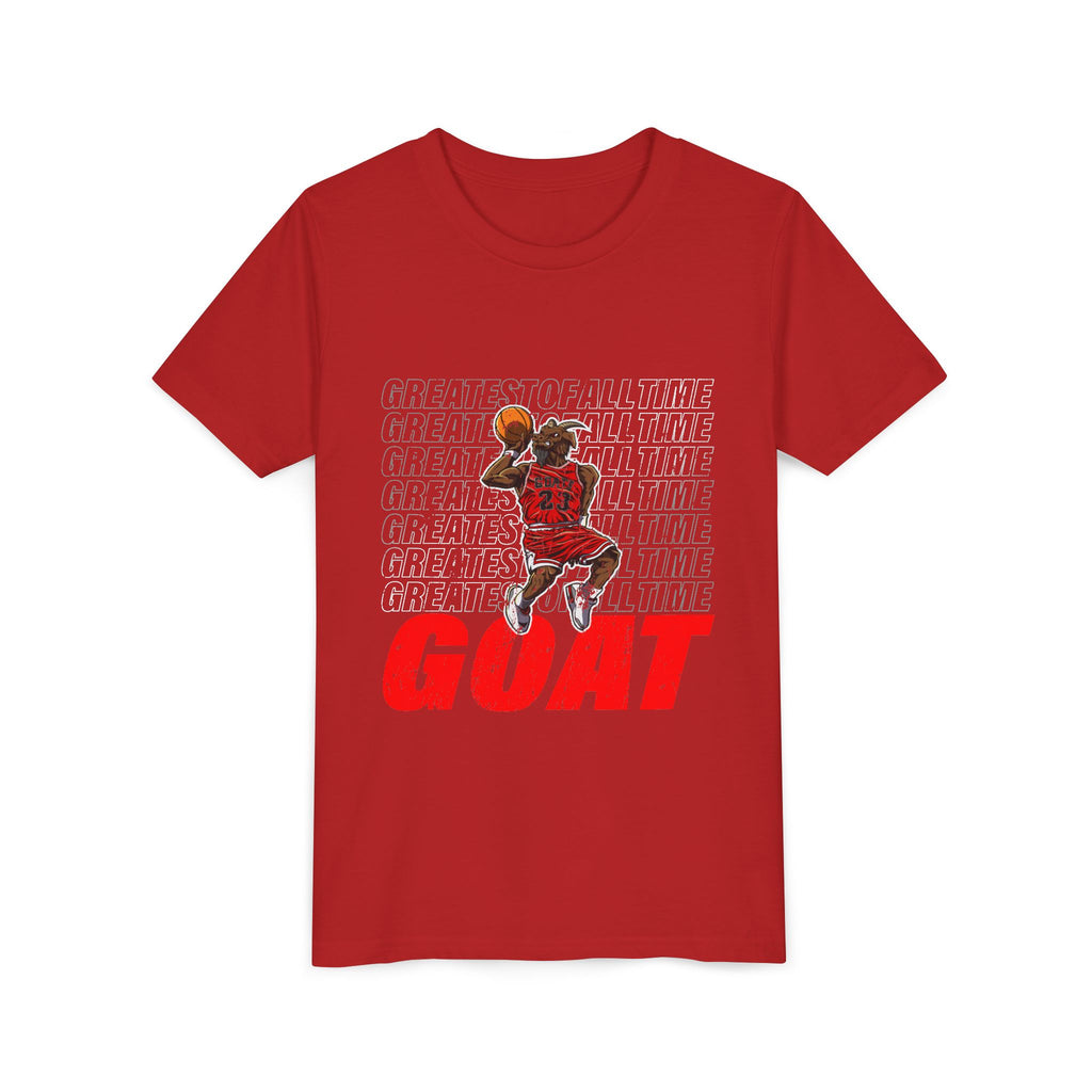 GOATMAN 23 Dunk Contest Character Youth T-Shirt | Kids Comic Art Tee | Sports Gift for Young Athletes