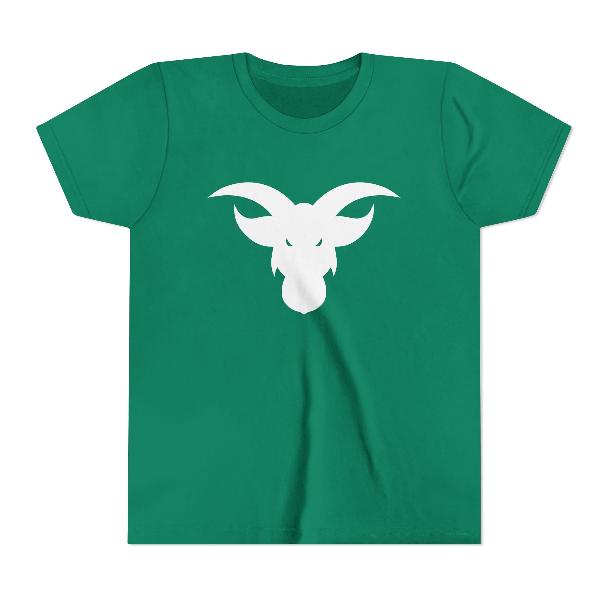 GOAT Horns Youth T-Shirt | Minimalist Icon Design | Kids Subtle Brand Tee | Ages 6-14