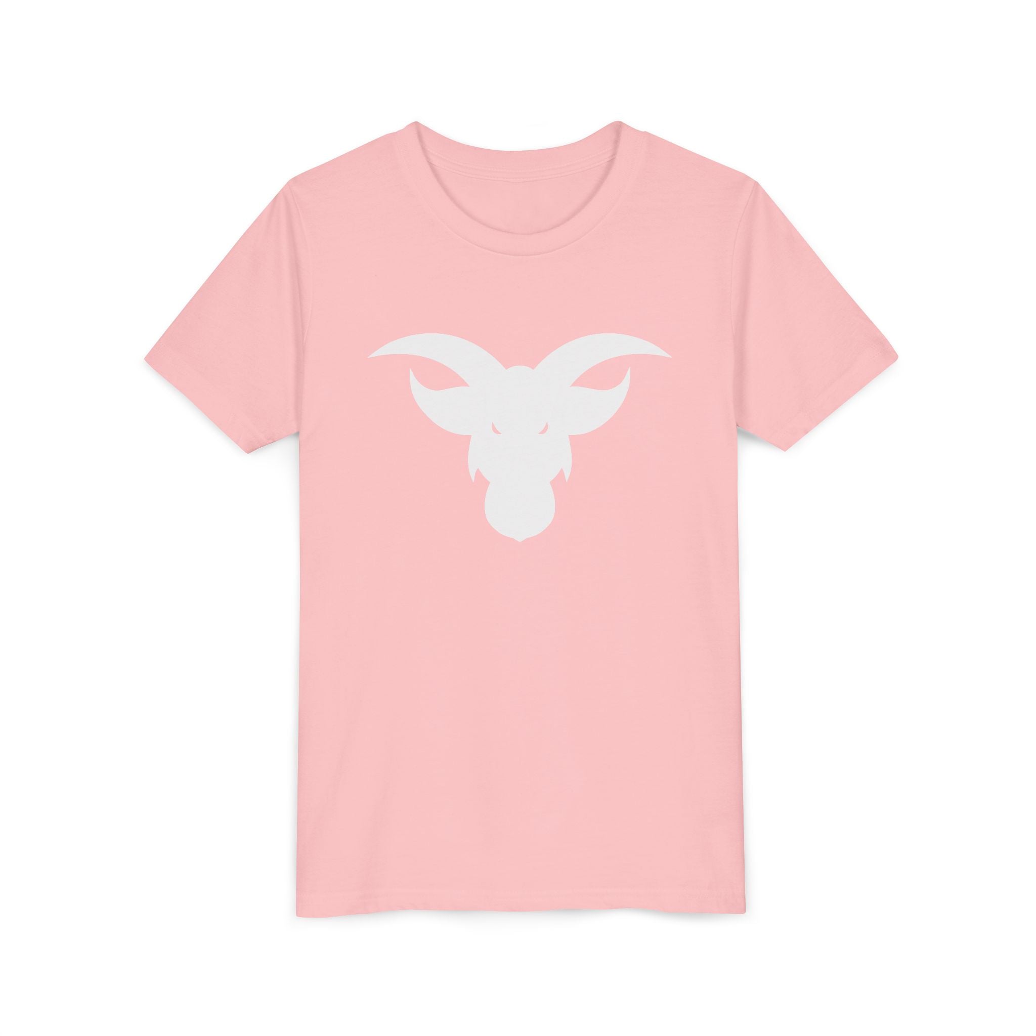 GOAT Horns Youth T-Shirt | Minimalist Icon Design | Kids Subtle Brand Tee | Ages 6-14