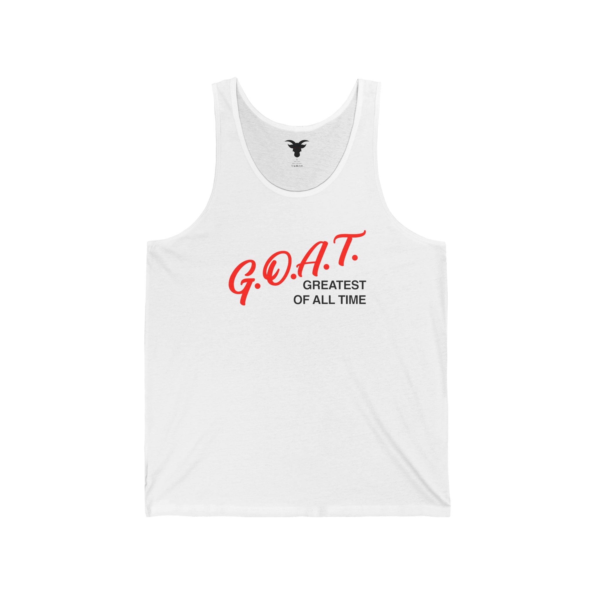 G.O.A.T. Greatest Of All Time Vintage Tank Top | Retro Athletic Logo | Unisex Jersey Tank
