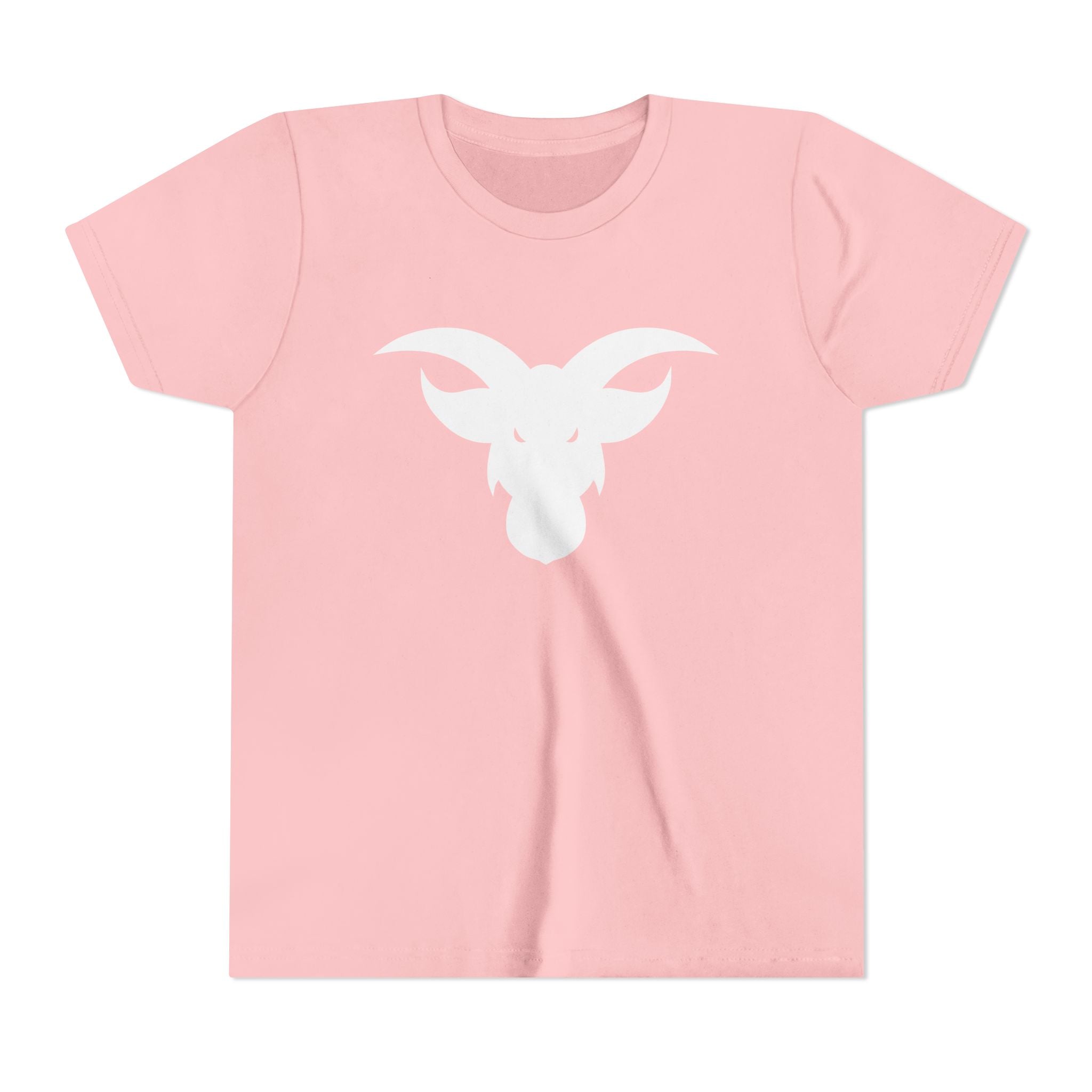 GOAT Horns Youth T-Shirt | Minimalist Icon Design | Kids Subtle Brand Tee | Ages 6-14