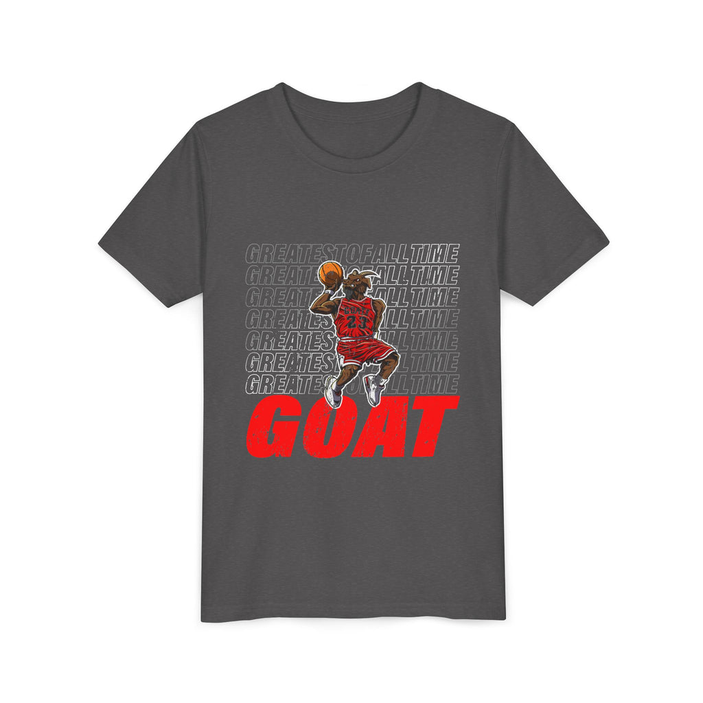 GOATMAN 23 Dunk Contest Character Youth T-Shirt | Kids Comic Art Tee | Sports Gift for Young Athletes