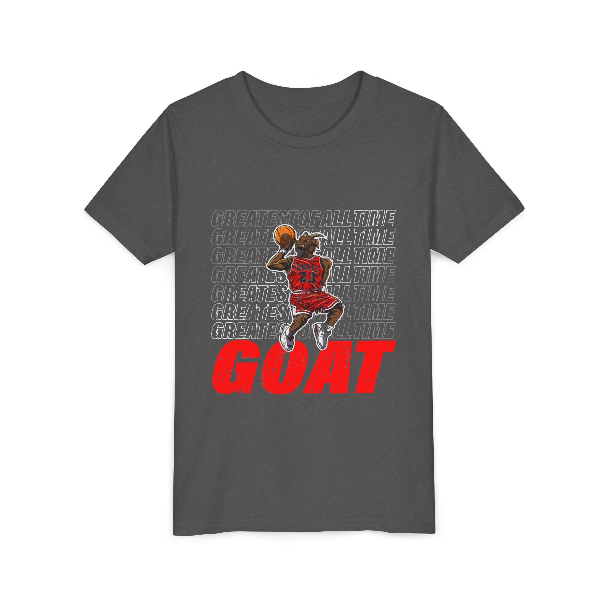 GOATMAN 23 Dunk Contest Character Youth T-Shirt | Kids Comic Art Tee | Sports Gift for Young Athletes