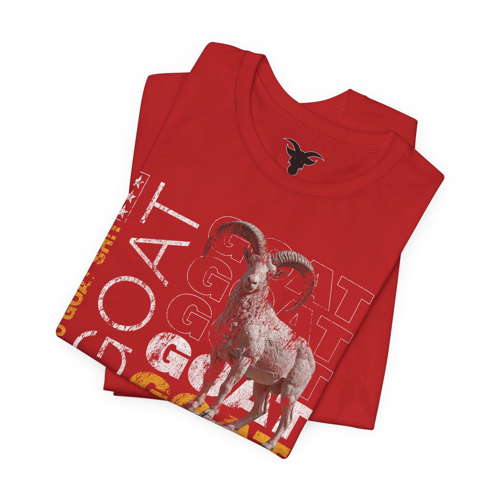 I DO GOAT SH!T Majestic T-Shirt | Ram Sculpture Design | Athletic Gold Typography Tee