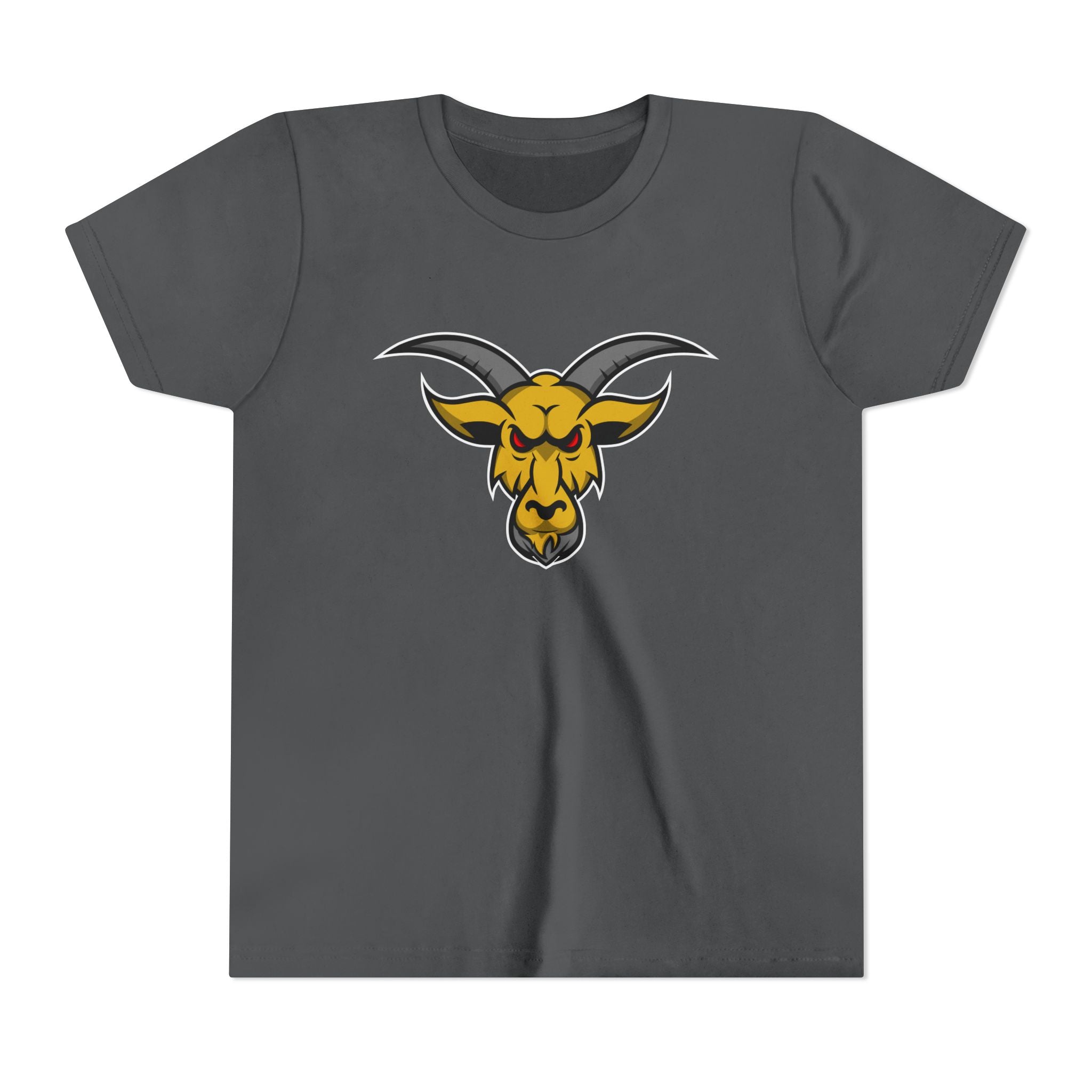 GOAT Mascot Logo Youth T-Shirt | Original Signature Design | Kids Athletic Mascot Tee | Ages 6-14