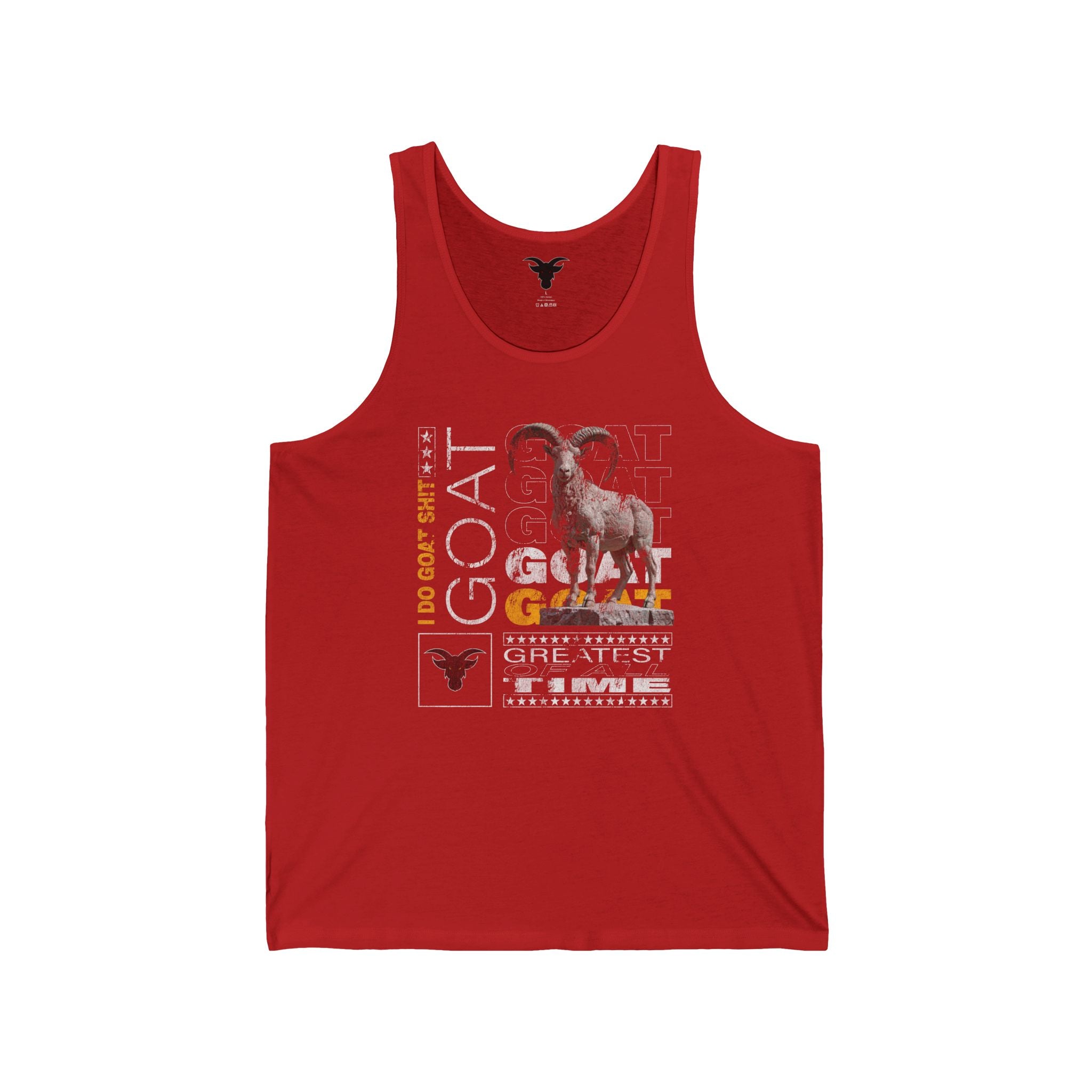 I DO GOAT SH!T Majestic Tank Top | Ram Sculpture Design | Athletic Gold Typography Tank
