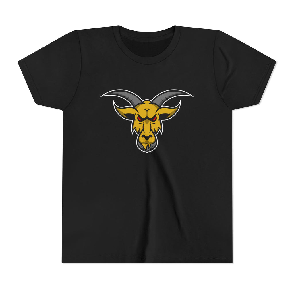 GOAT Mascot Logo Youth T-Shirt | Original Signature Design | Kids Athletic Mascot Tee | Ages 6-14