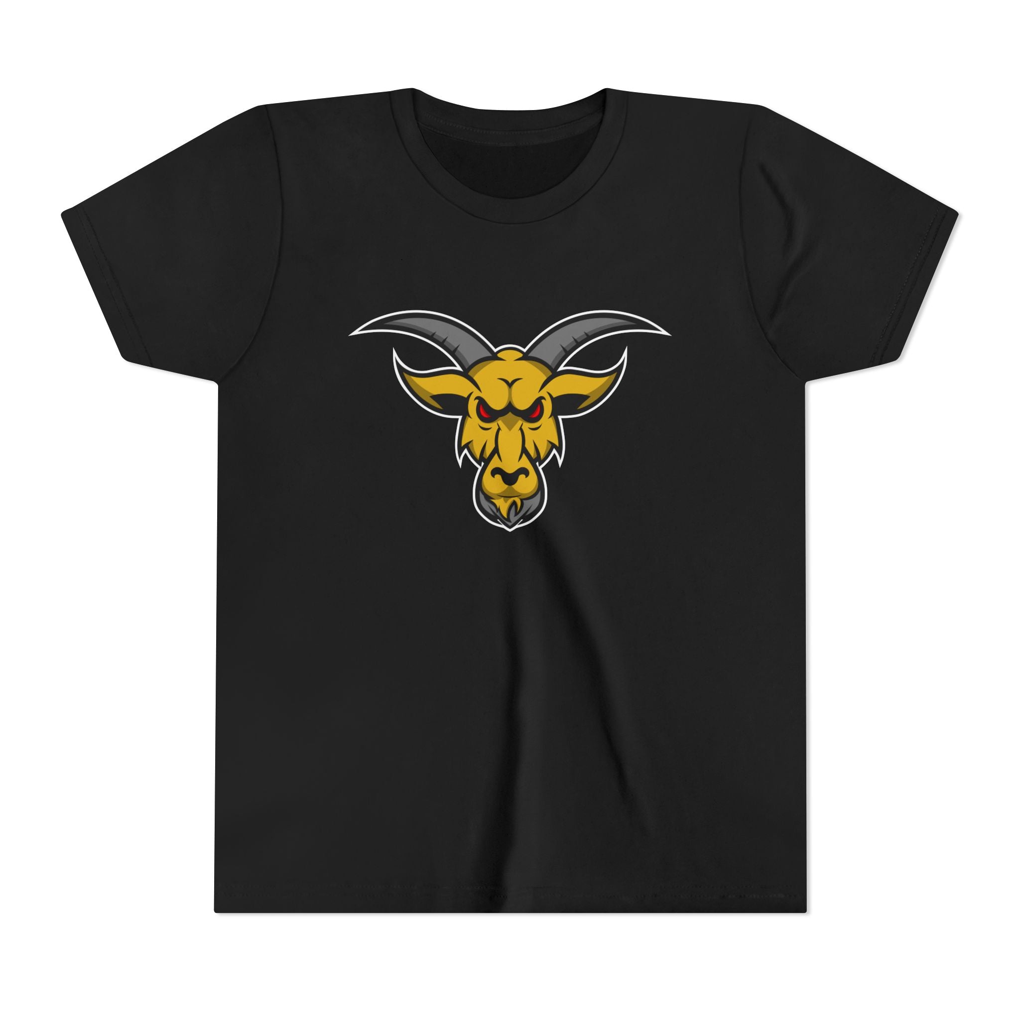 GOAT Mascot Logo Youth T-Shirt | Original Signature Design | Kids Athletic Mascot Tee | Ages 6-14