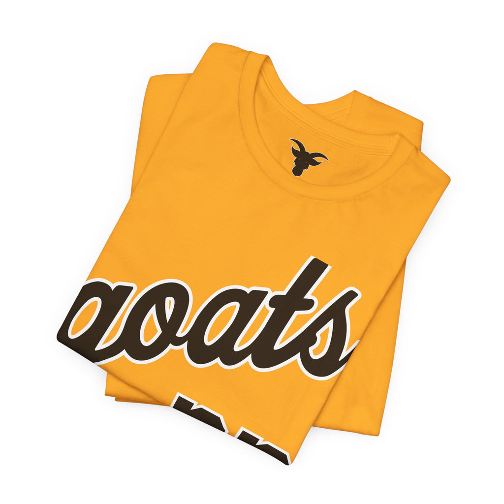 GOATS 23 Cursive Jersey Tee | Front & Back Sports Team Design | Athletic Jersey Tee