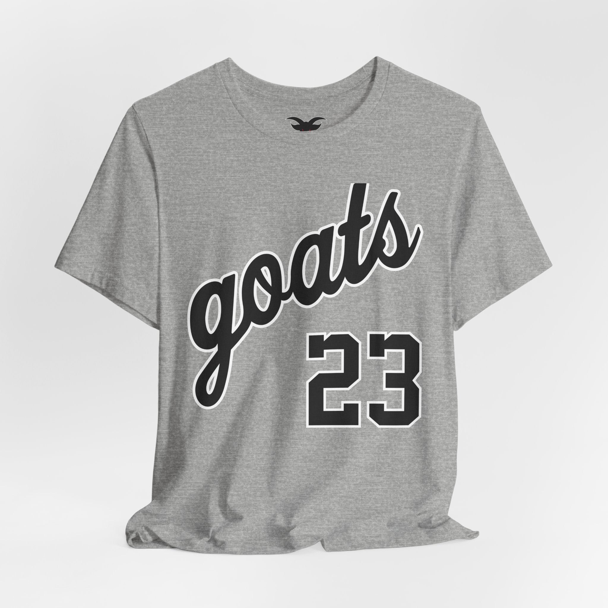 GOATS 23 Cursive Jersey Tee | Front & Back Sports Team Design | Athletic Jersey Tee