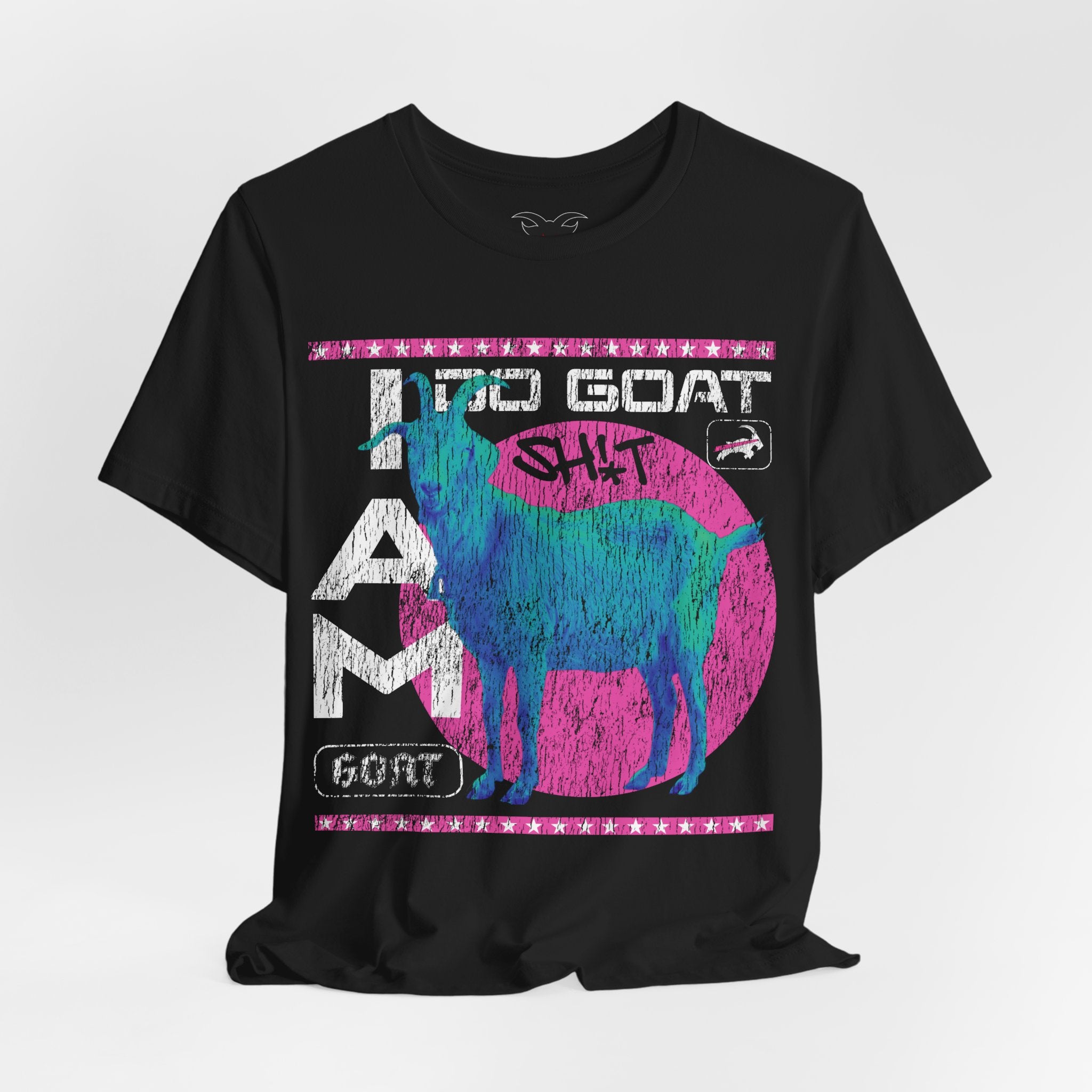 I AM GOAT Retro Colorful T-Shirt | Vintage 90s Athletic Tee | Distressed Gradient Design