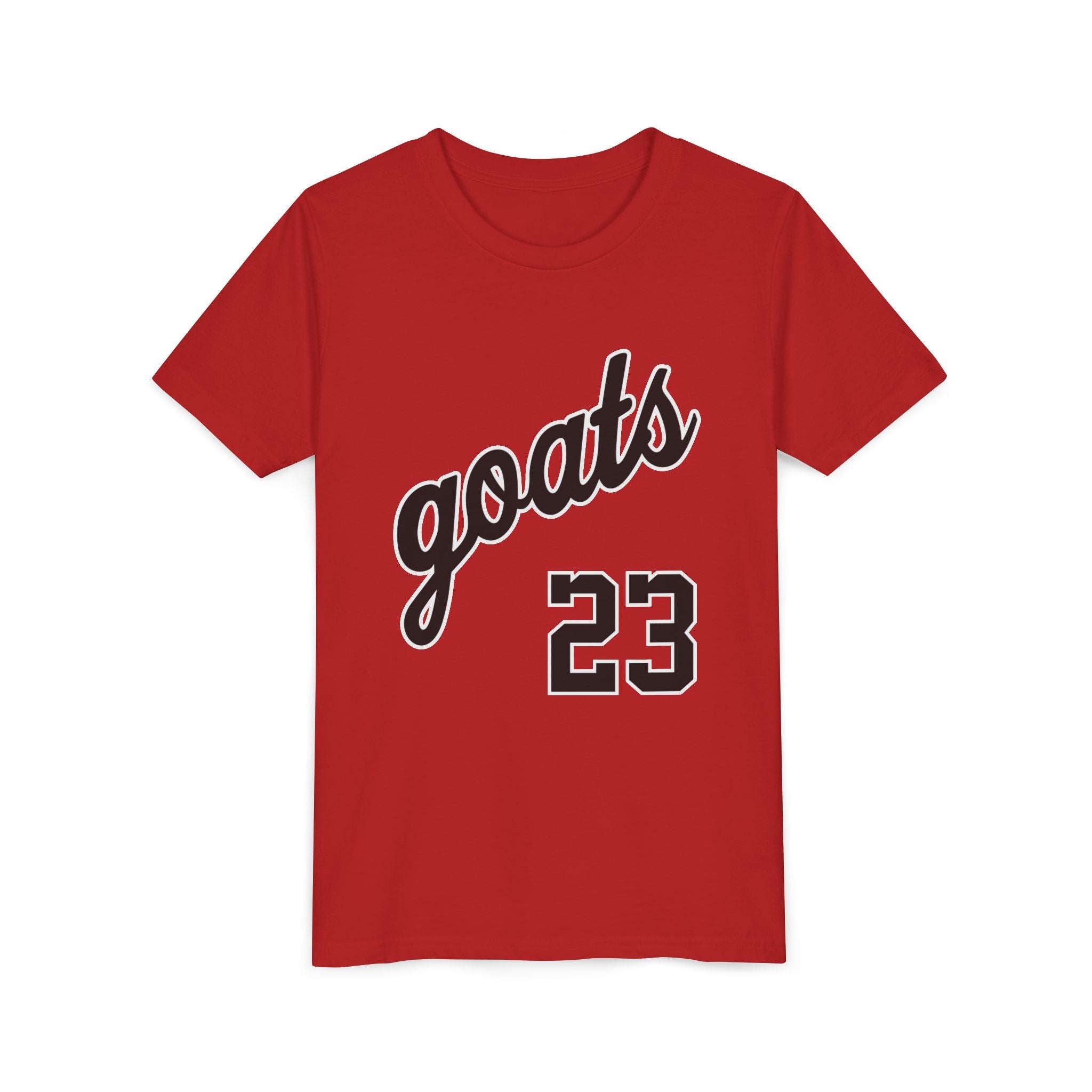 GOATS 23 Cursive Jersey Shirt Youth T-Shirt | Kids Sports Team Design | Ages 6-14 Jersey Tee