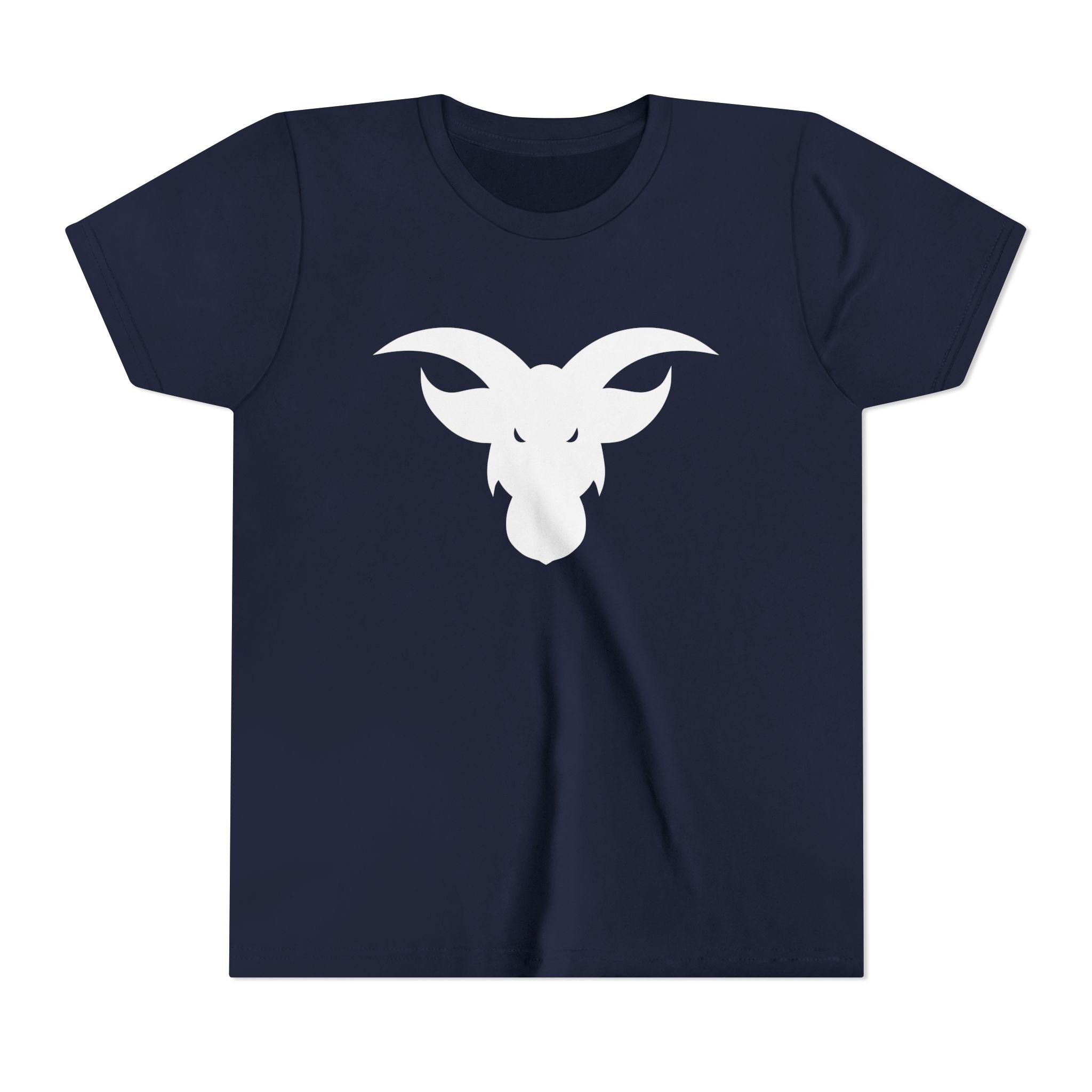 GOAT Horns Youth T-Shirt | Minimalist Icon Design | Kids Subtle Brand Tee | Ages 6-14