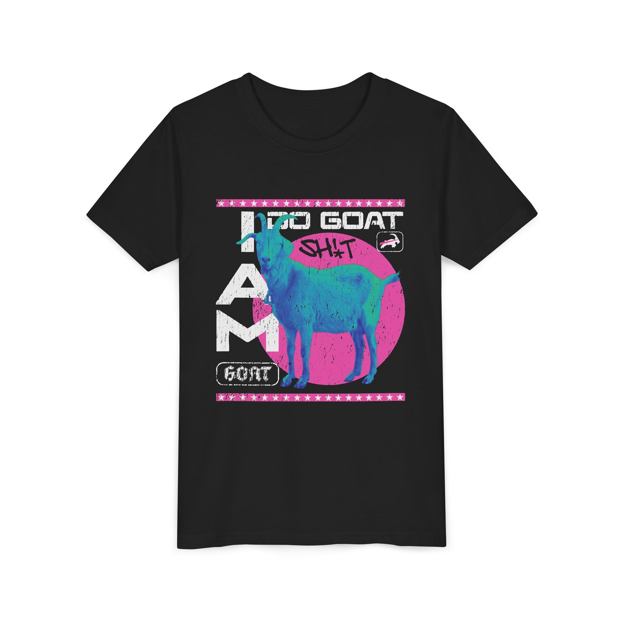 I AM GOAT Retro Colorful Youth T-Shirt | Kids 90s Vintage Tee | Ages 6-14 Athletic Shirt