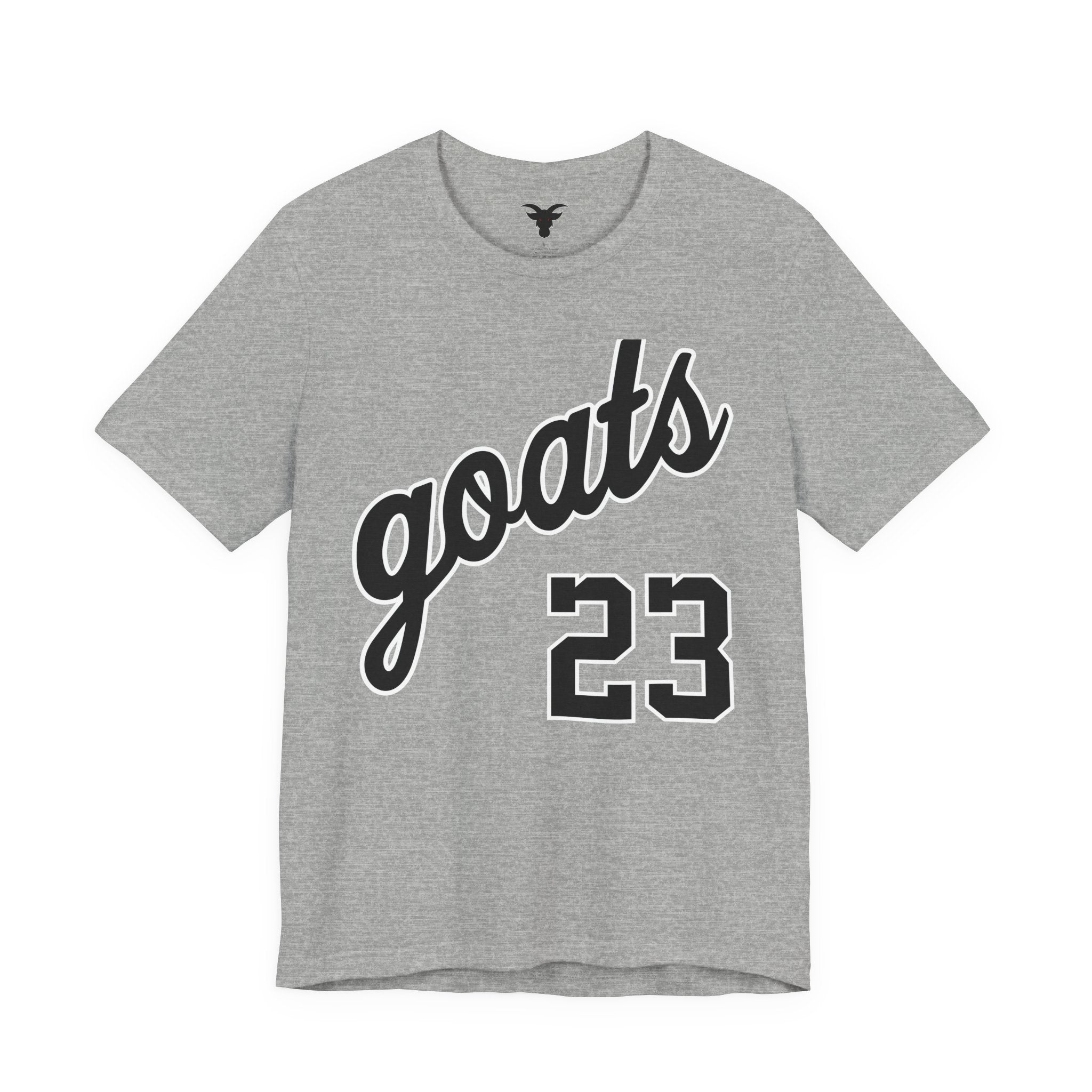 GOATS 23 Cursive Jersey Tee | Front & Back Sports Team Design | Athletic Jersey Tee