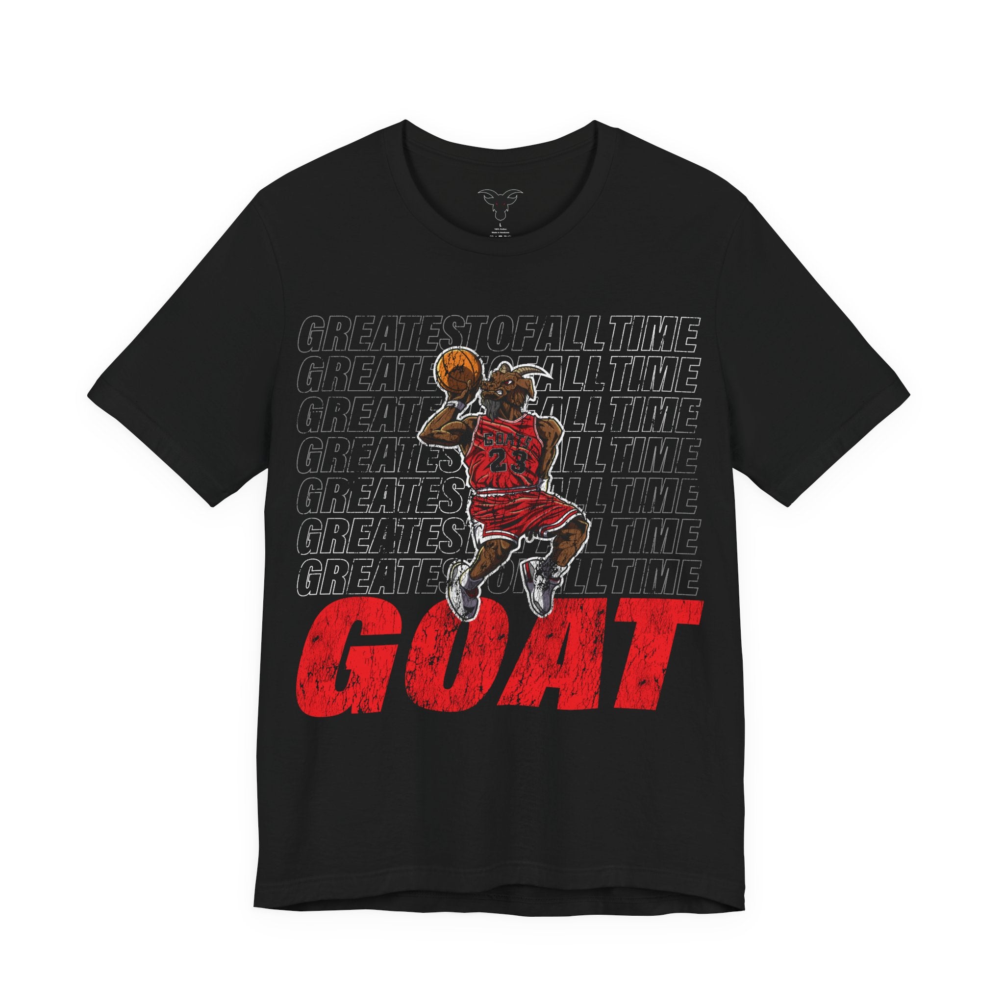 GOATMAN 23 Dunk Contest Character T-Shirt | Basketball Legend Comic Art | Athletic Streetwear