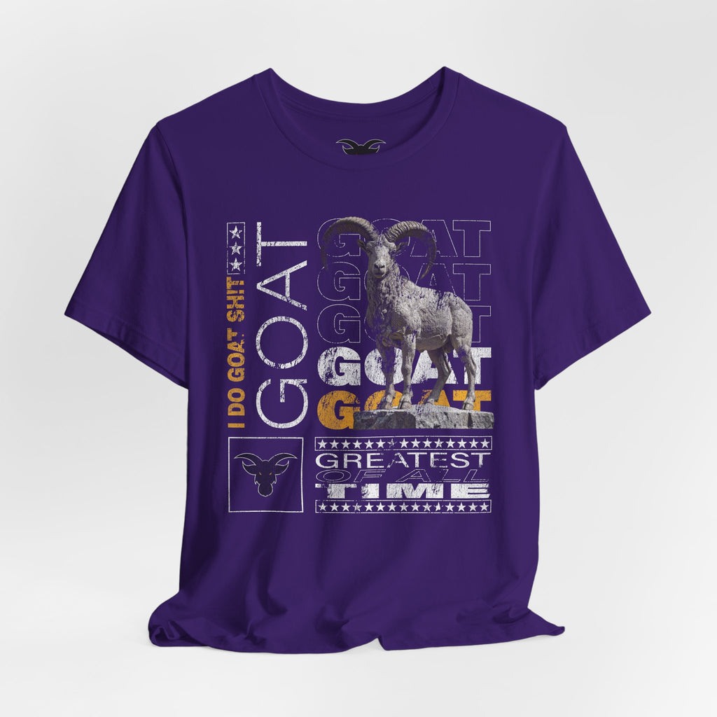 I DO GOAT SH!T Majestic T-Shirt | Ram Sculpture Design | Athletic Gold Typography Tee
