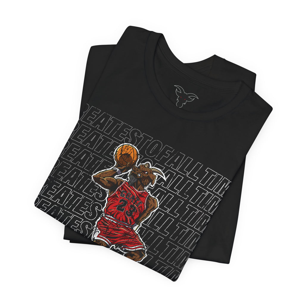 GOATMAN 23 Dunk Contest Character T-Shirt | Basketball Legend Comic Art | Athletic Streetwear