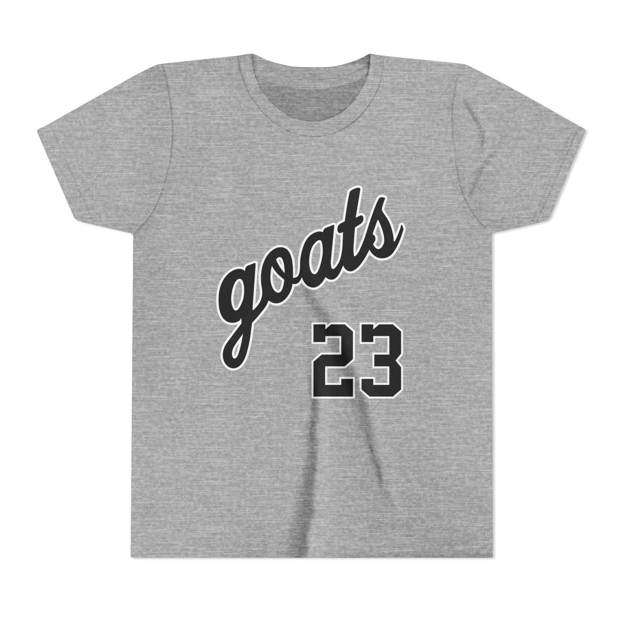 GOATS 23 Cursive Jersey Shirt Youth T-Shirt | Kids Sports Team Design | Ages 6-14 Jersey Tee