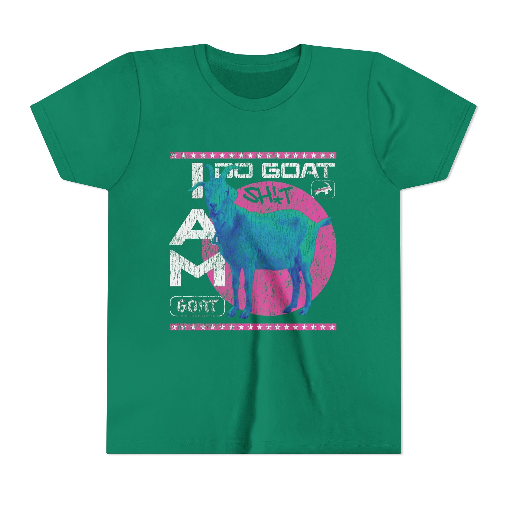 I AM GOAT Retro Colorful Youth T-Shirt | Kids 90s Vintage Tee | Ages 6-14 Athletic Shirt