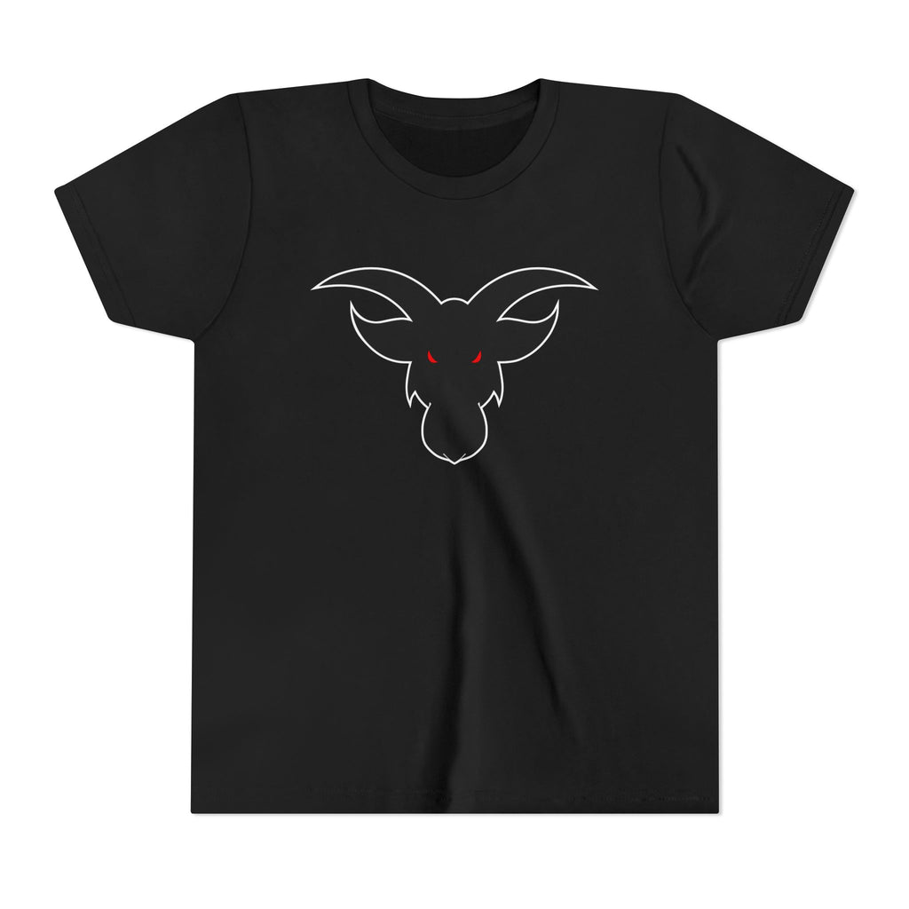 GOAT Black Silhouette Youth T-Shirt | Kids Athletic Icon Tee | Ages 6-14 Sports Shirt