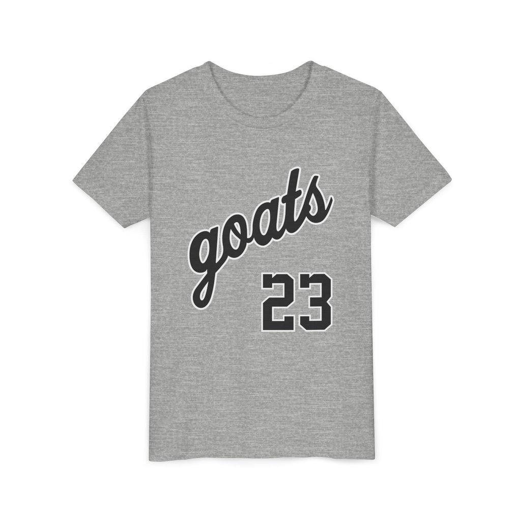 GOATS 23 Cursive Jersey Shirt Youth T-Shirt | Kids Sports Team Design | Ages 6-14 Jersey Tee