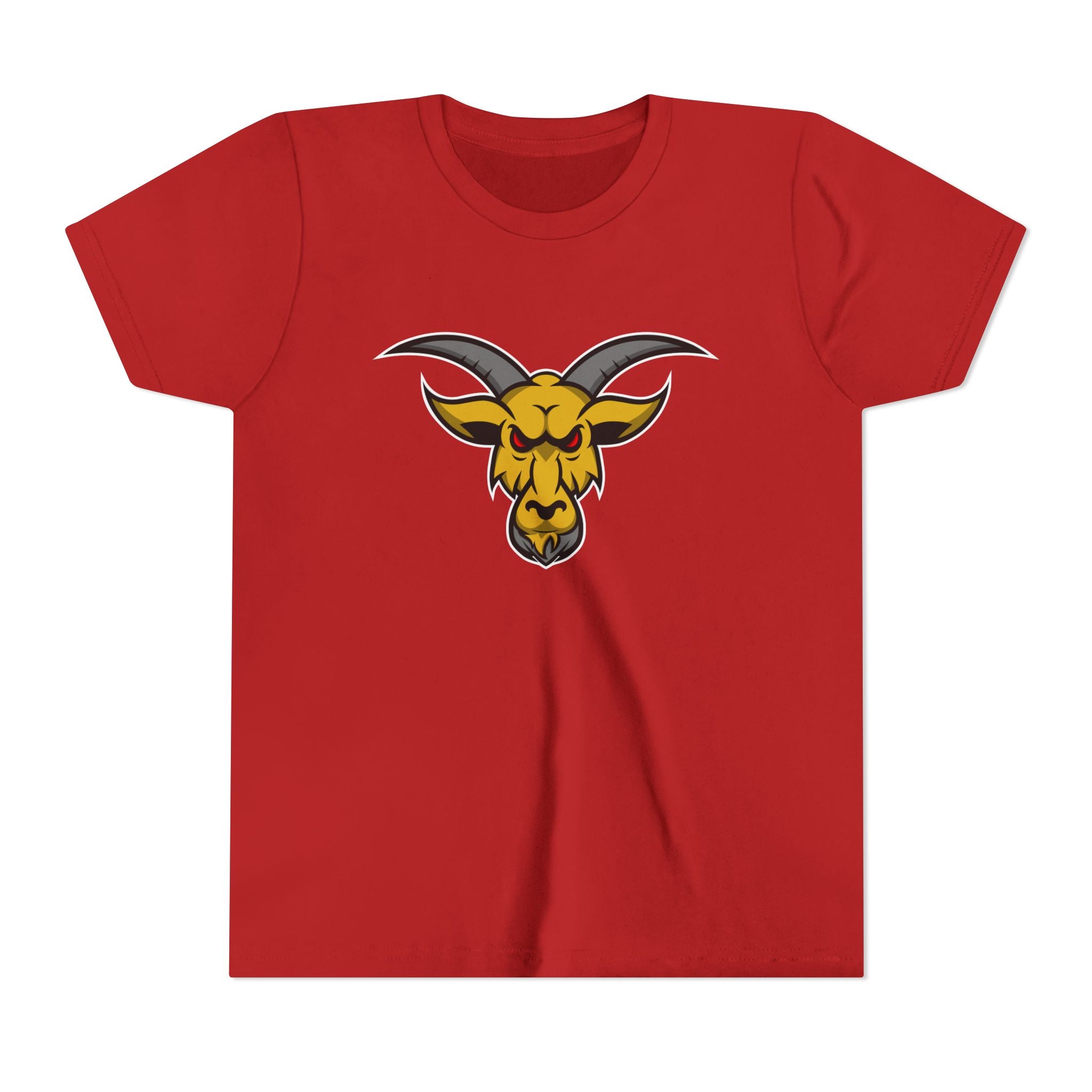 GOAT Mascot Logo Youth T-Shirt | Original Signature Design | Kids Athletic Mascot Tee | Ages 6-14