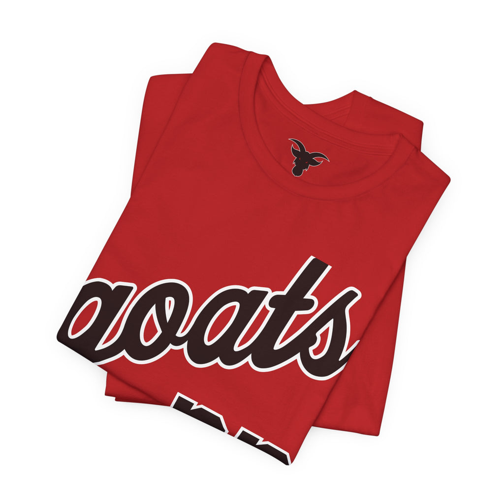 GOATS 23 Cursive Jersey Tee | Front & Back Sports Team Design | Athletic Jersey Tee