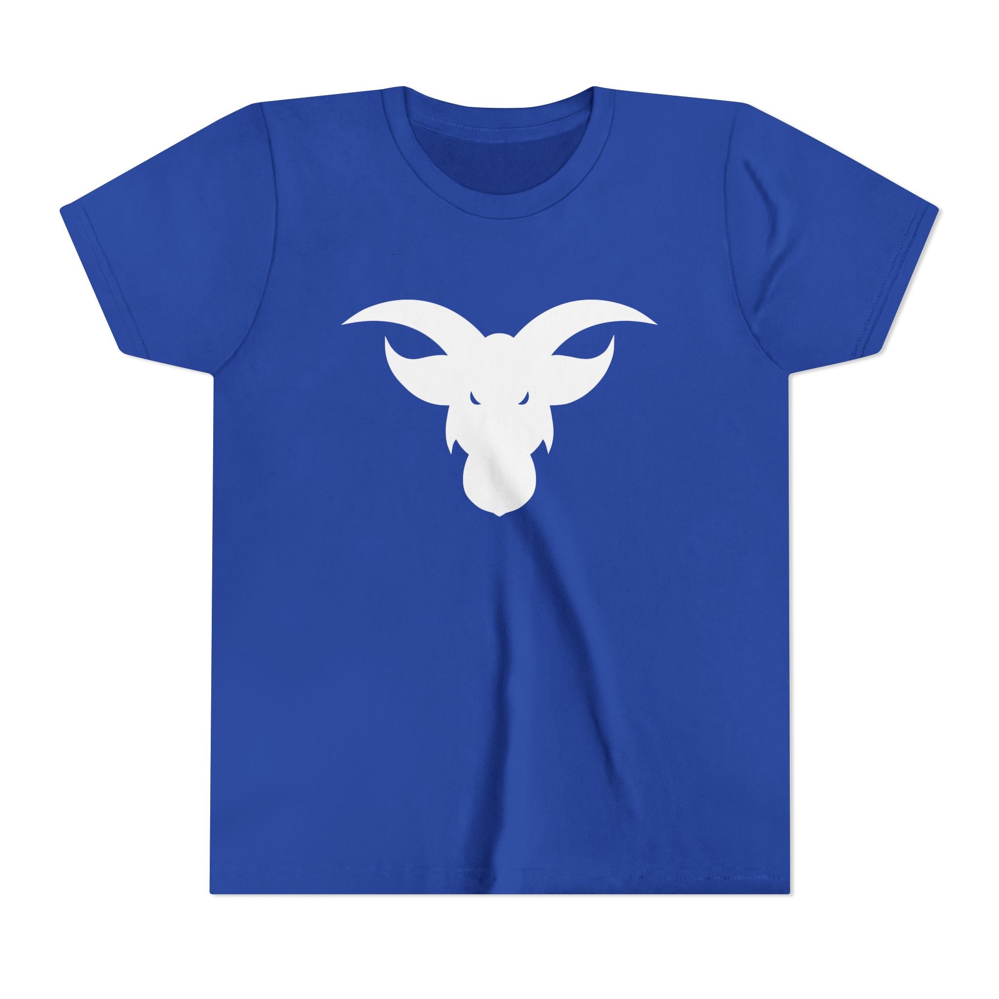 GOAT Horns Youth T-Shirt | Minimalist Icon Design | Kids Subtle Brand Tee | Ages 6-14