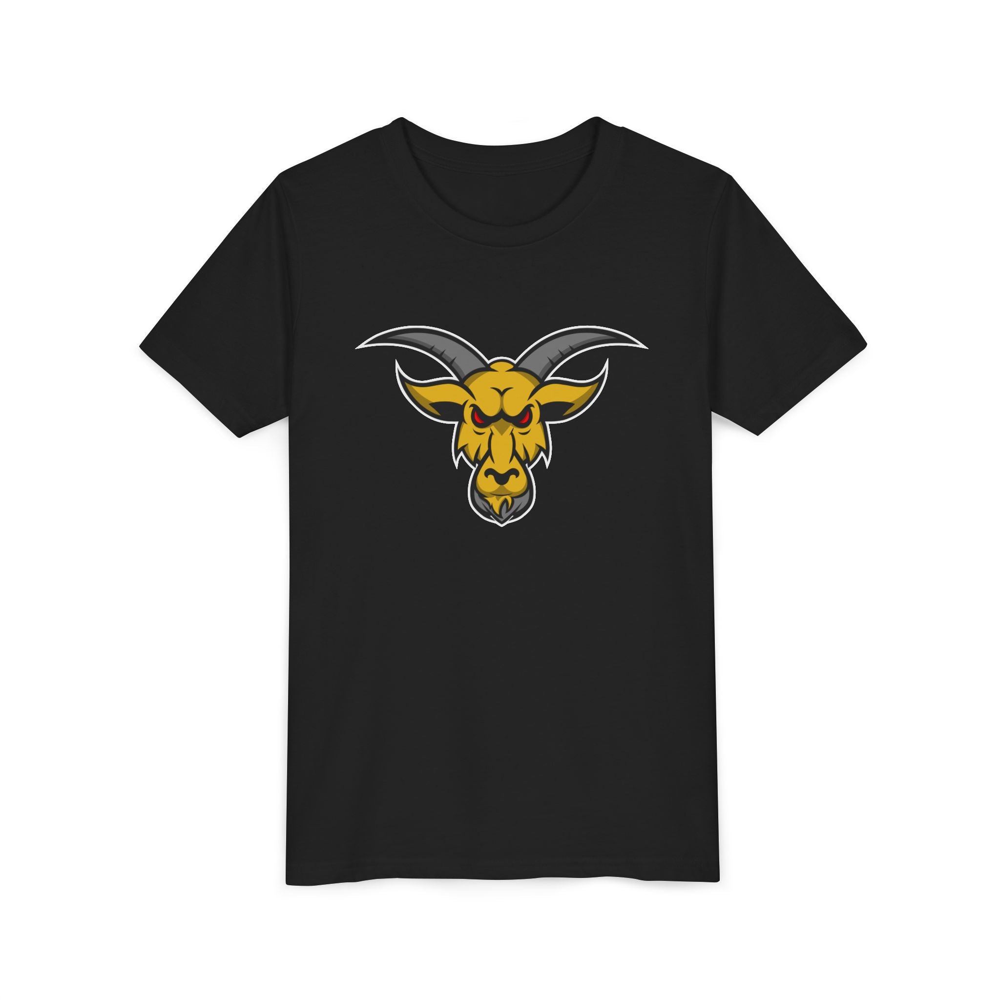 GOAT Mascot Logo Youth T-Shirt | Original Signature Design | Kids Athletic Mascot Tee | Ages 6-14