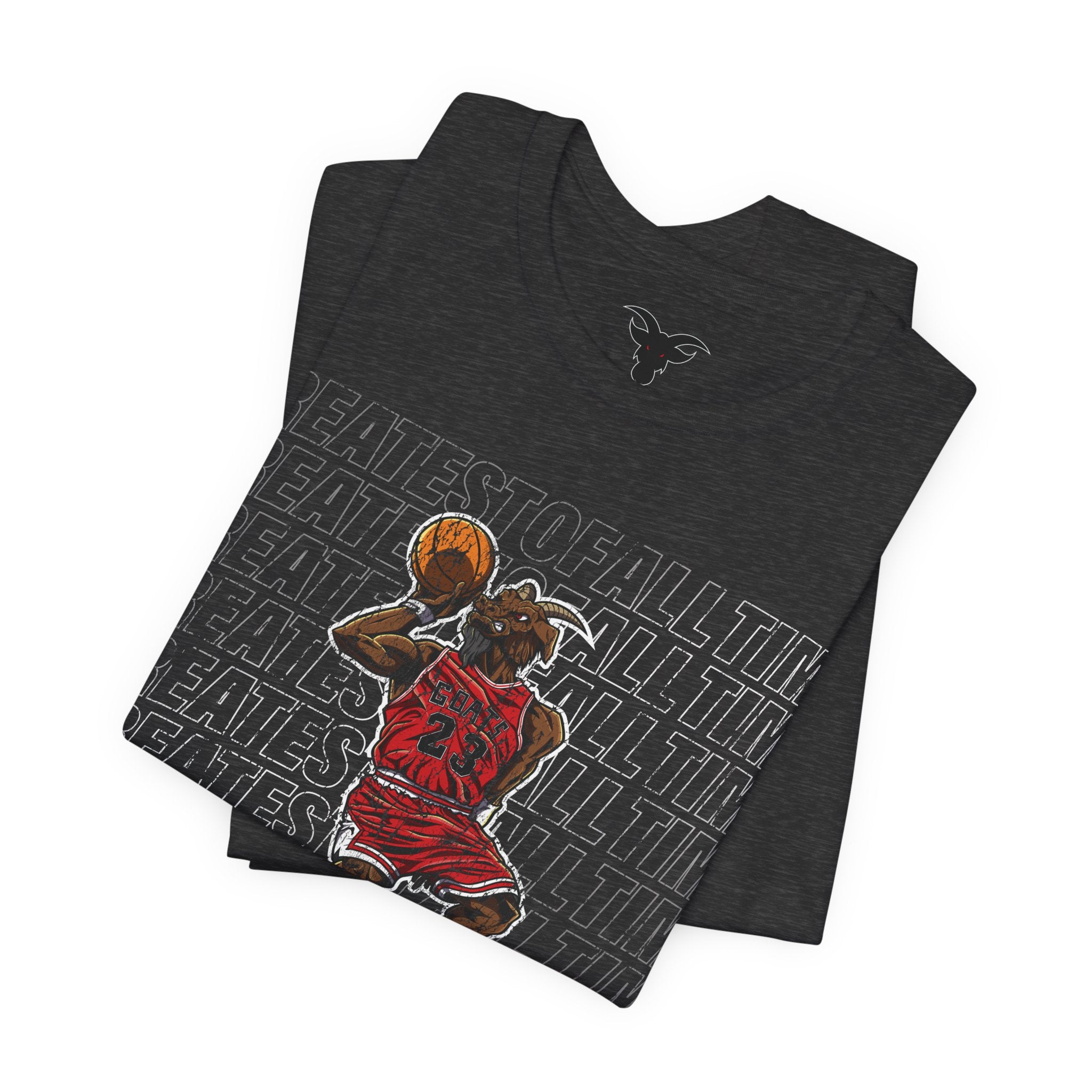 GOATMAN 23 Dunk Contest Character T-Shirt | Basketball Legend Comic Art | Athletic Streetwear