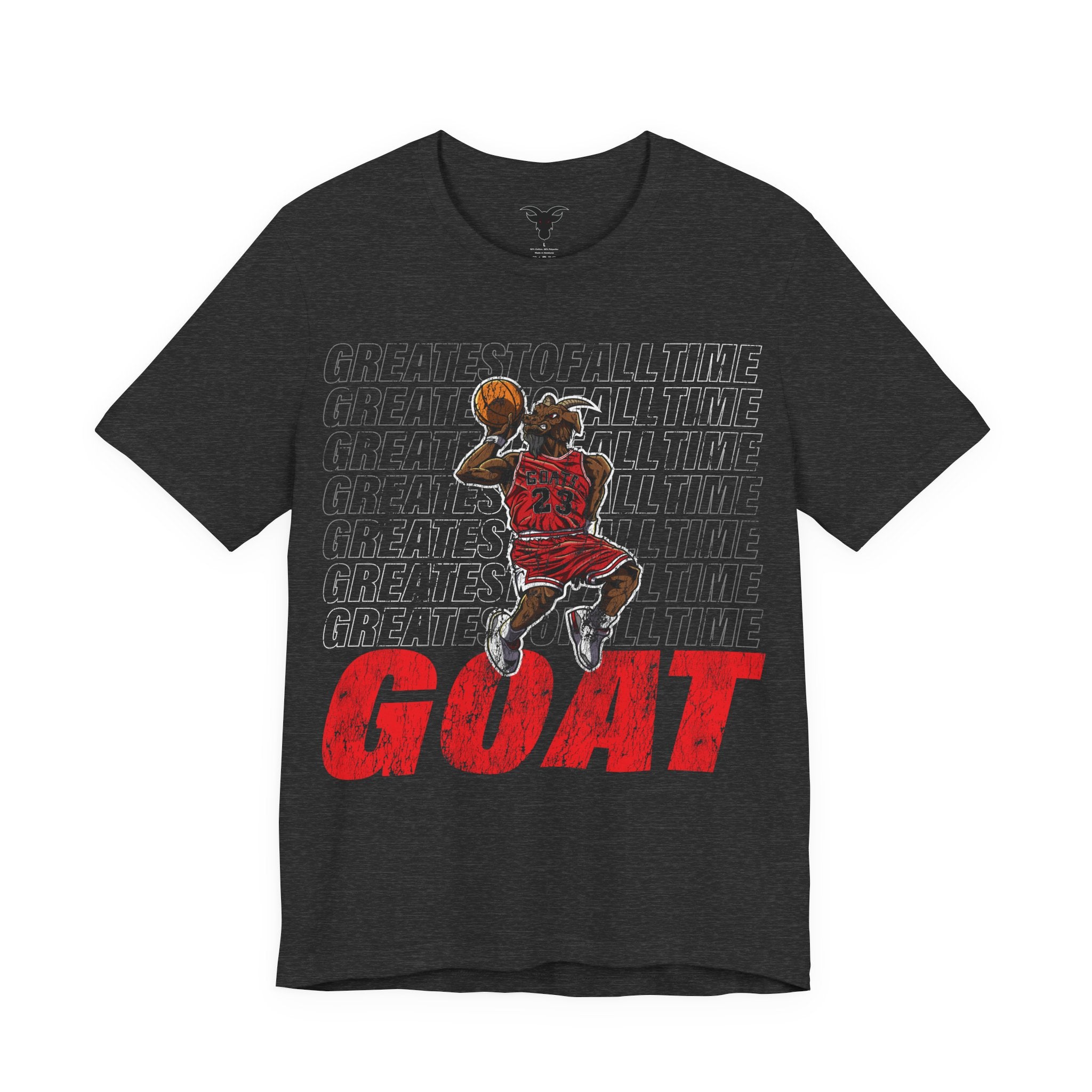 GOATMAN 23 Dunk Contest Character T-Shirt | Basketball Legend Comic Art | Athletic Streetwear