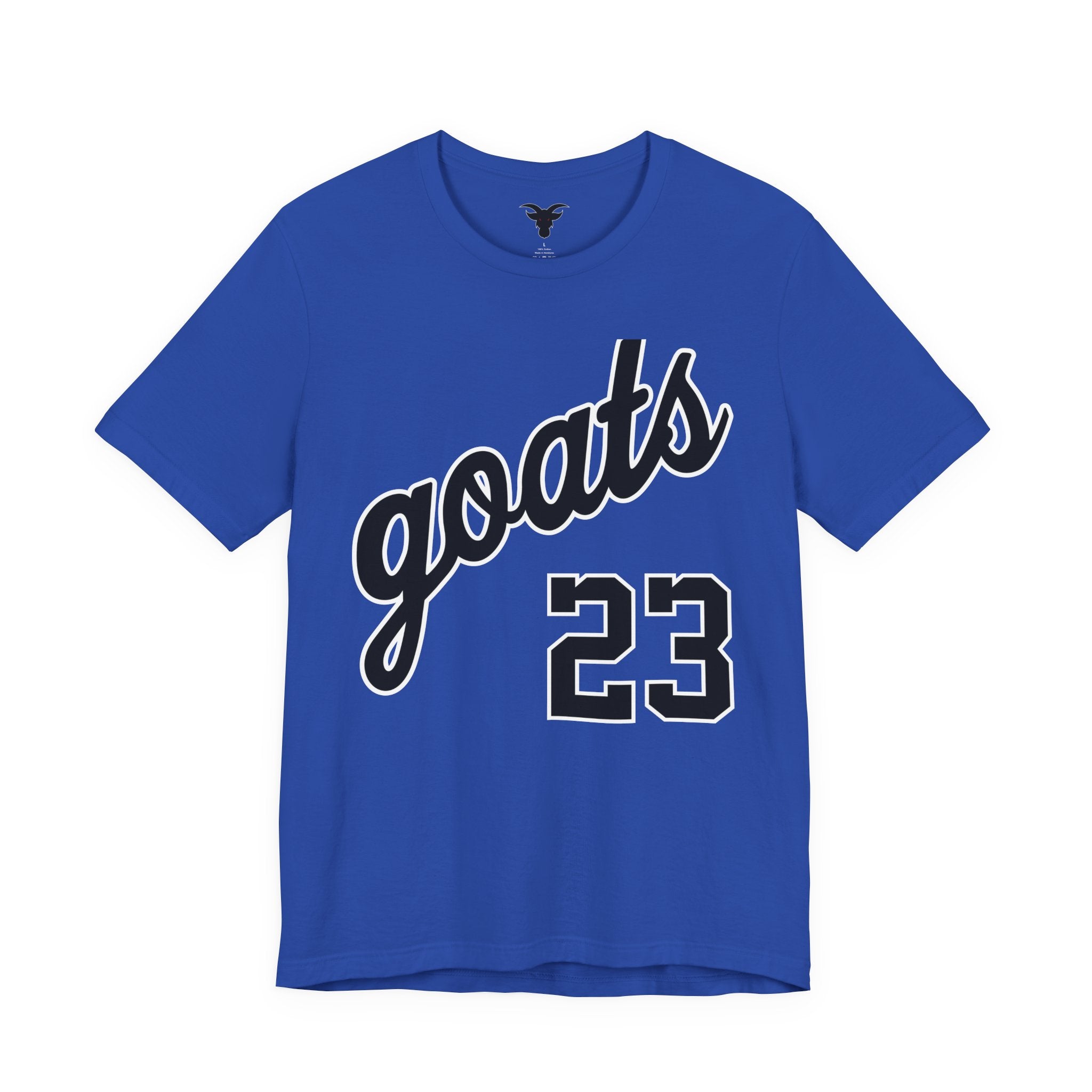 GOATS 23 Cursive Jersey Tee | Front & Back Sports Team Design | Athletic Jersey Tee