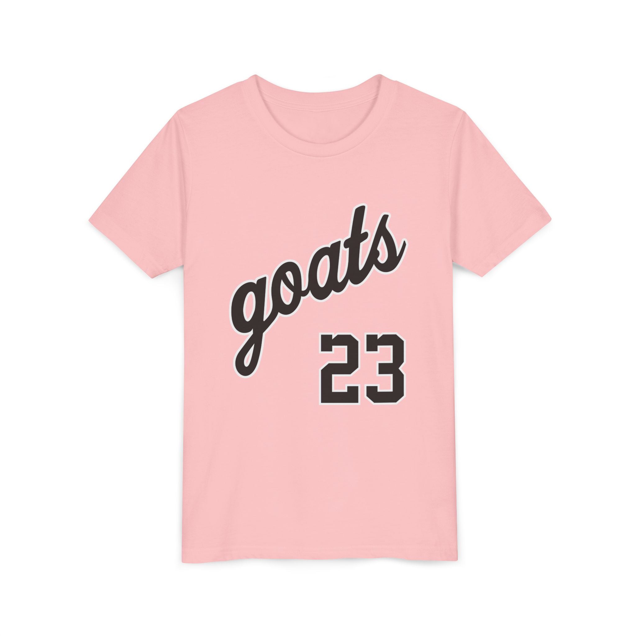 GOATS 23 Cursive Jersey Shirt Youth T-Shirt | Kids Sports Team Design | Ages 6-14 Jersey Tee